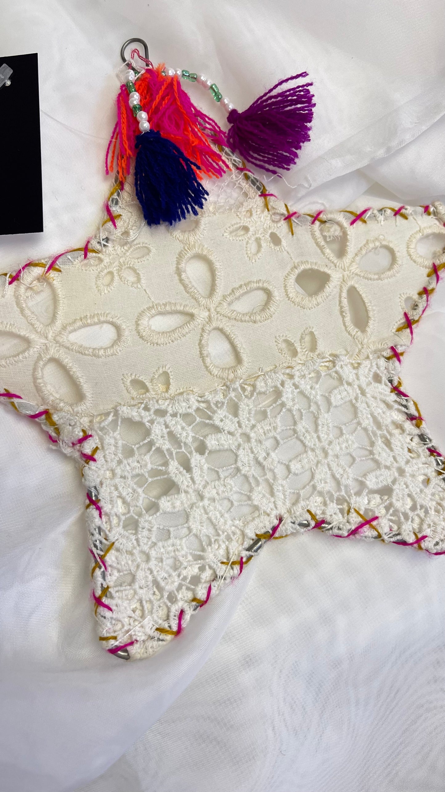 Free People Lace + Eyelet Embroidered Star Hanging Decor Ornament