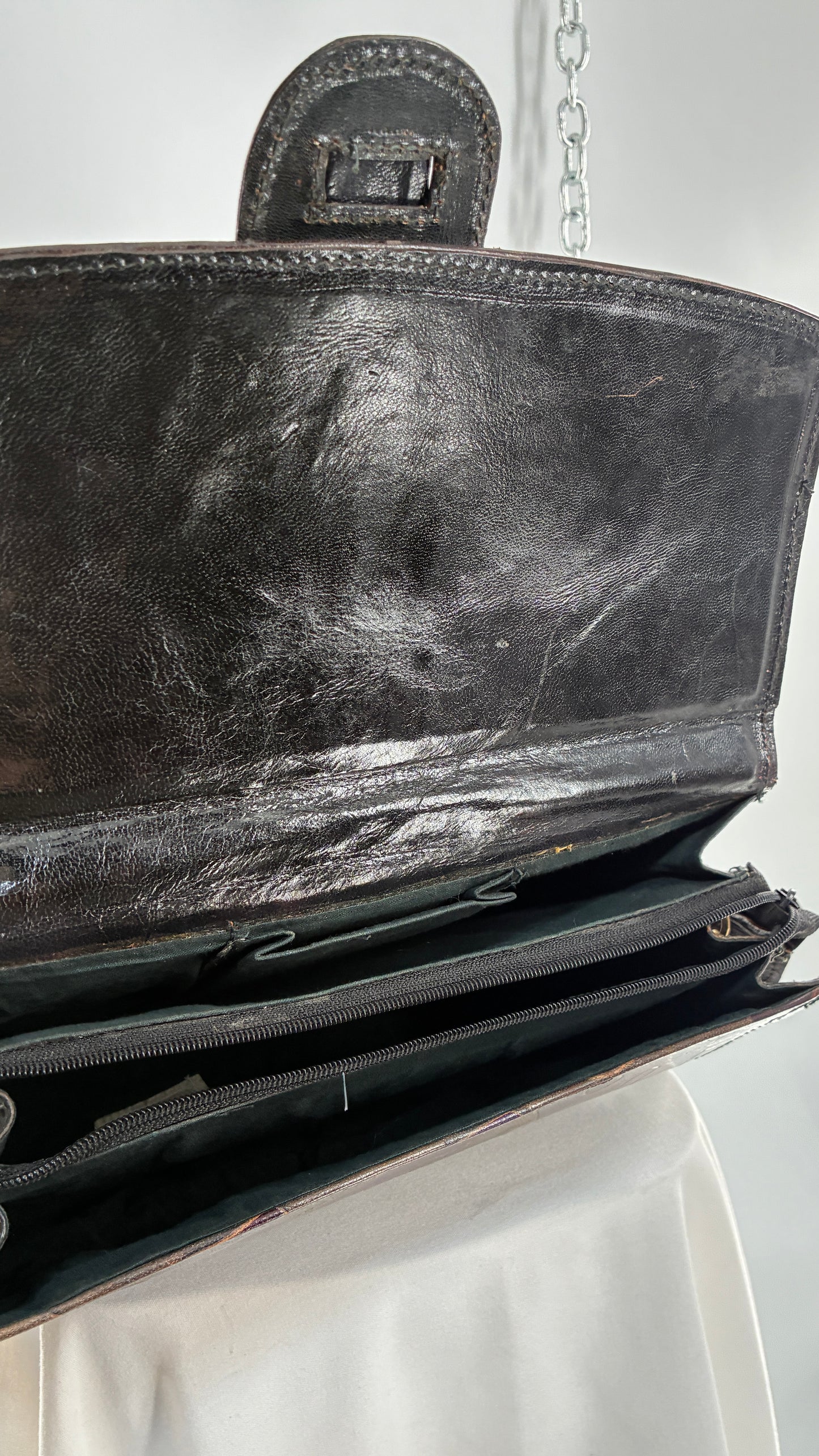 Deadstock Vintage African Leather Engraved Cross Body