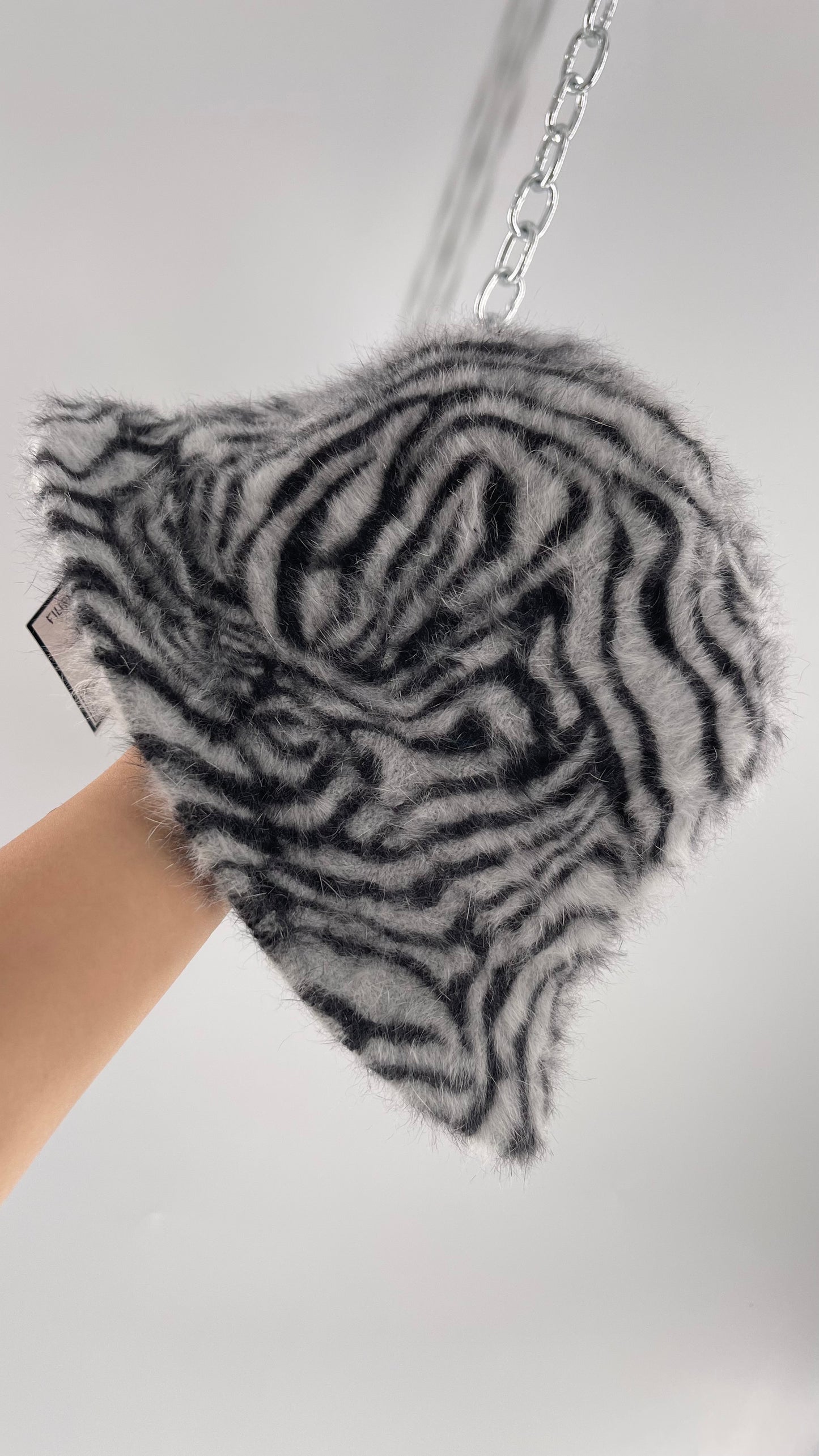 Vintage Designer Filippo Catarzi 80% Angora Zebra Printed Bucket Hat