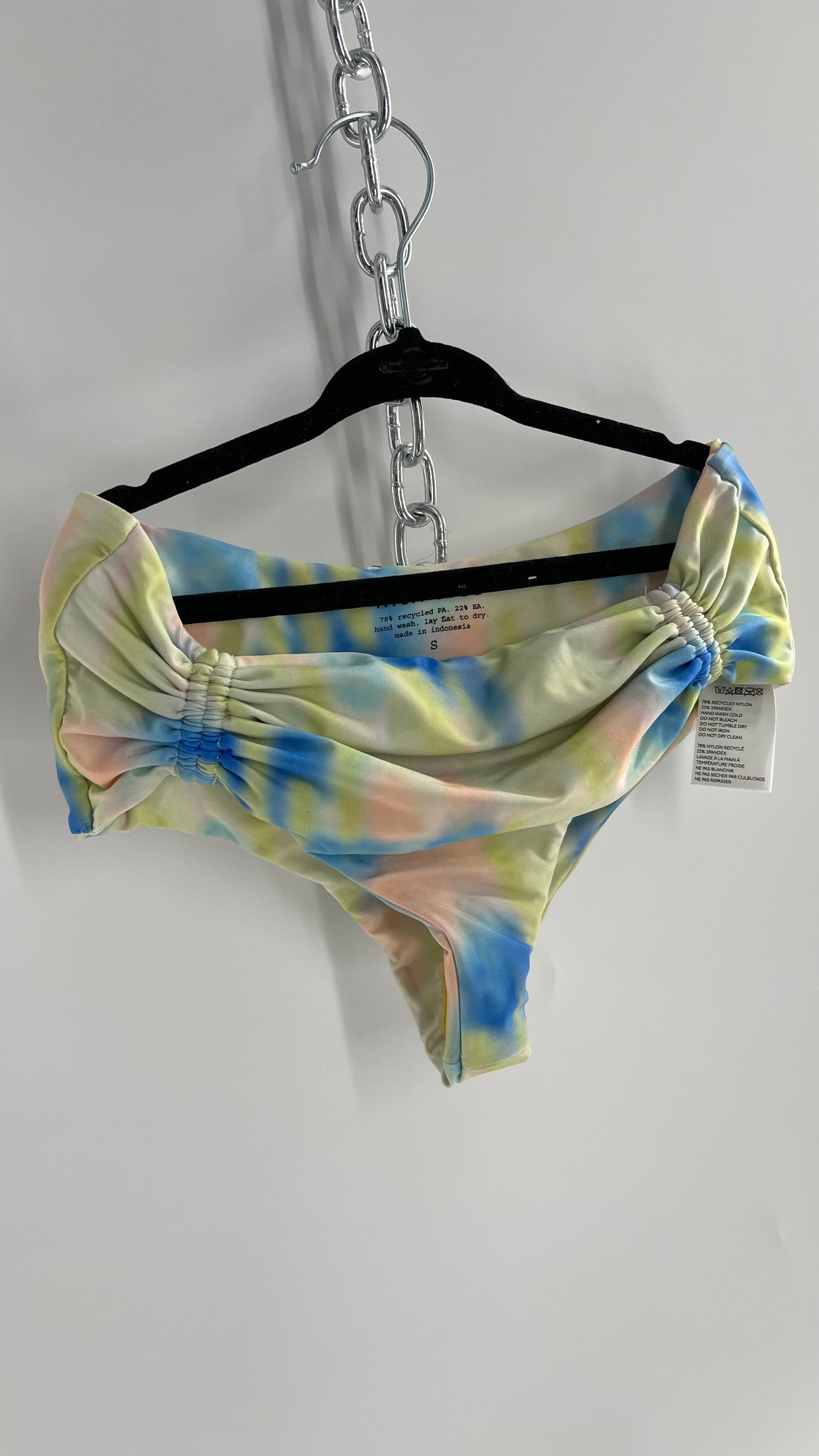 AILA BLUE Pastel Tie Dye Cheeky Swim Bottoms (Small)