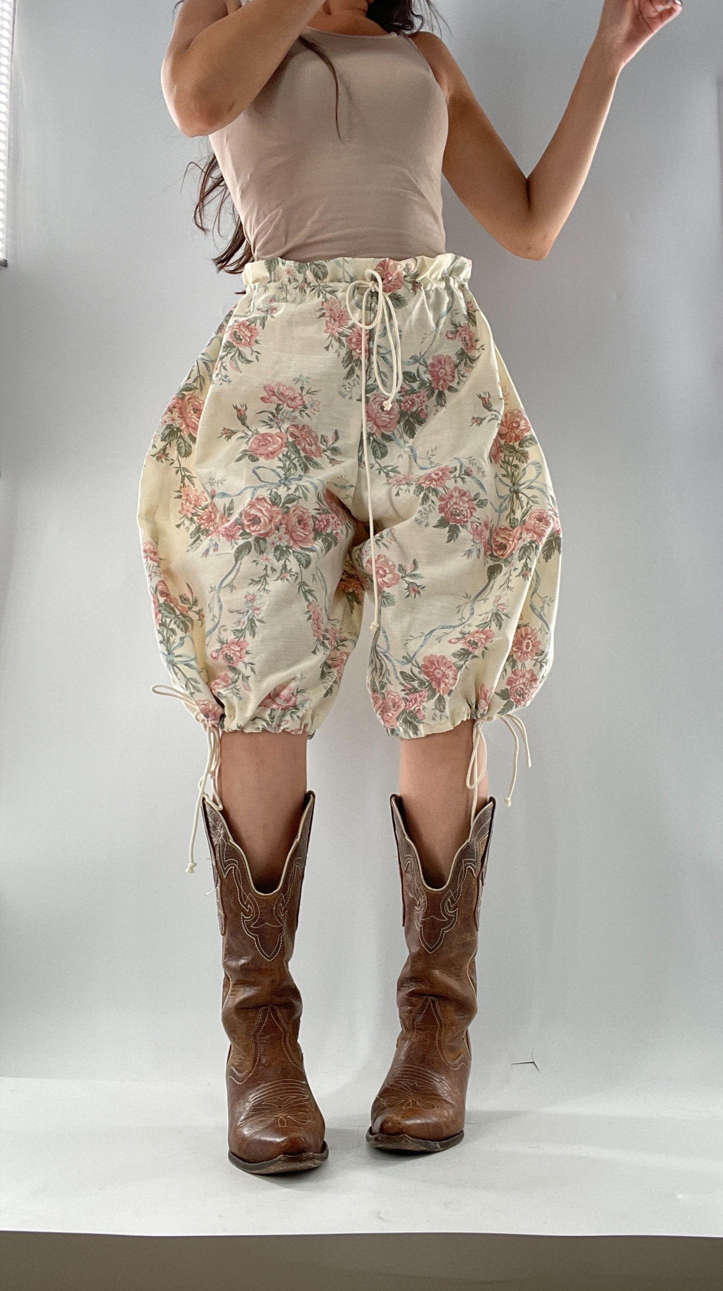 Custom Vintage Cottage Short/Capri Oversized or Cinched (One Size)