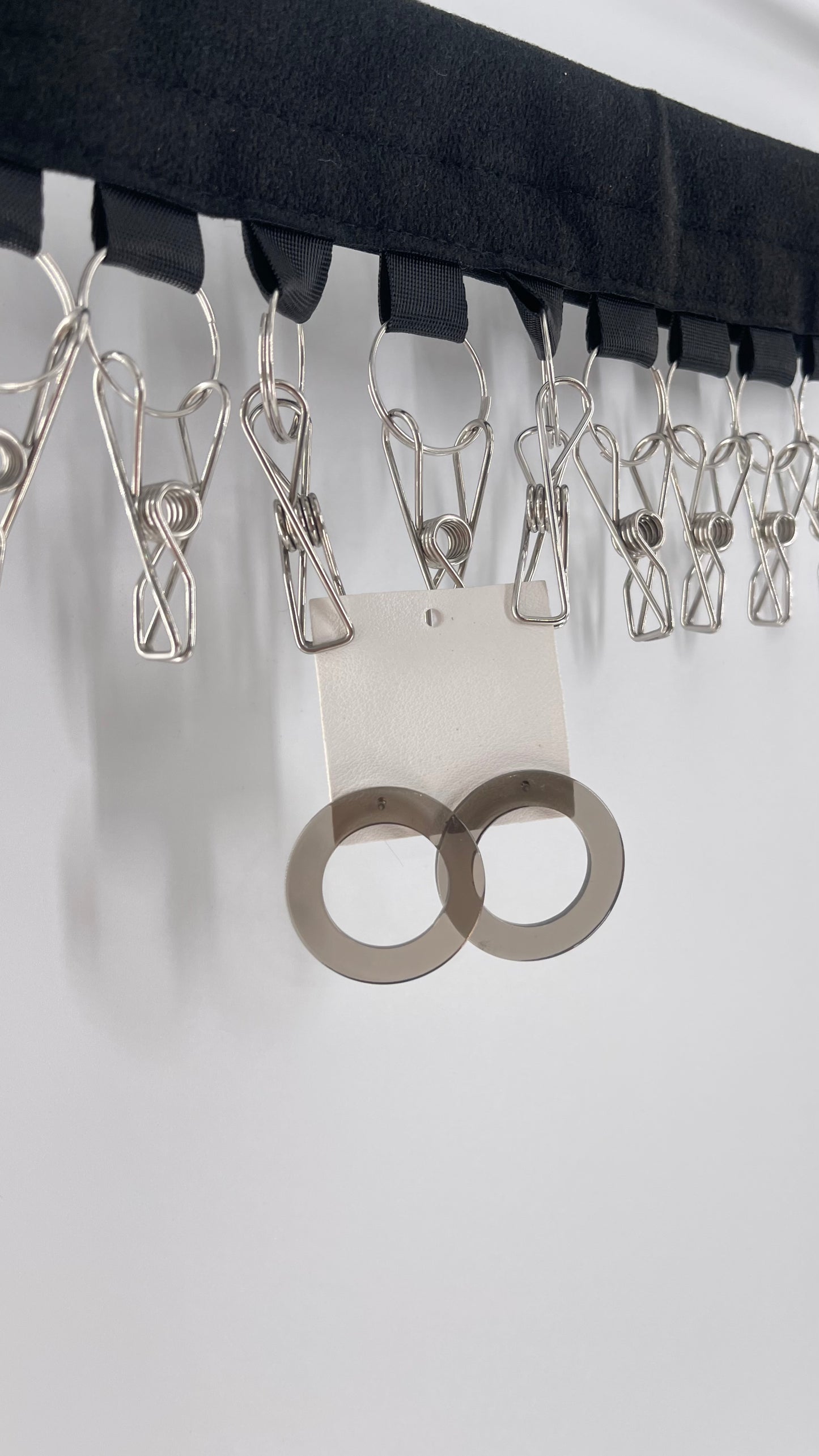 Free People Grey Transparent Circle Earrings