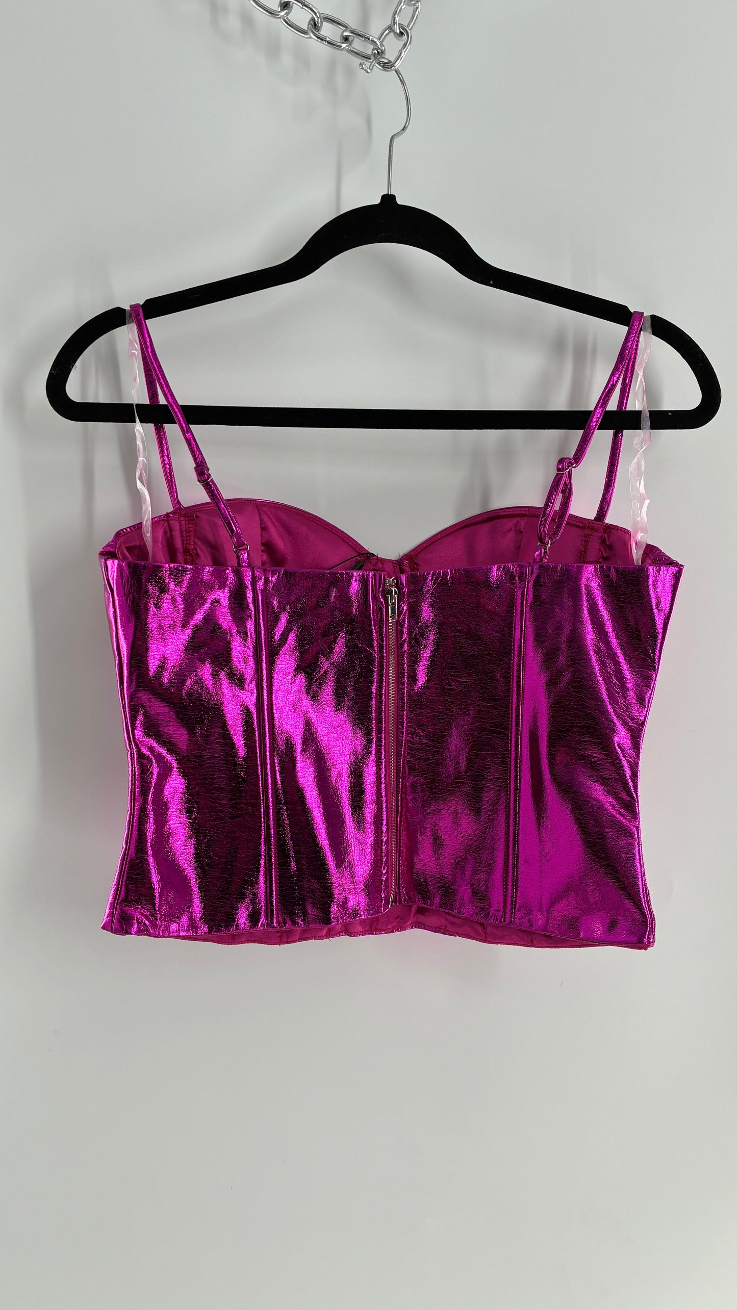 Fashion Nova Metallic Fuchsia Purple Corset with Tags Attached (Medium)