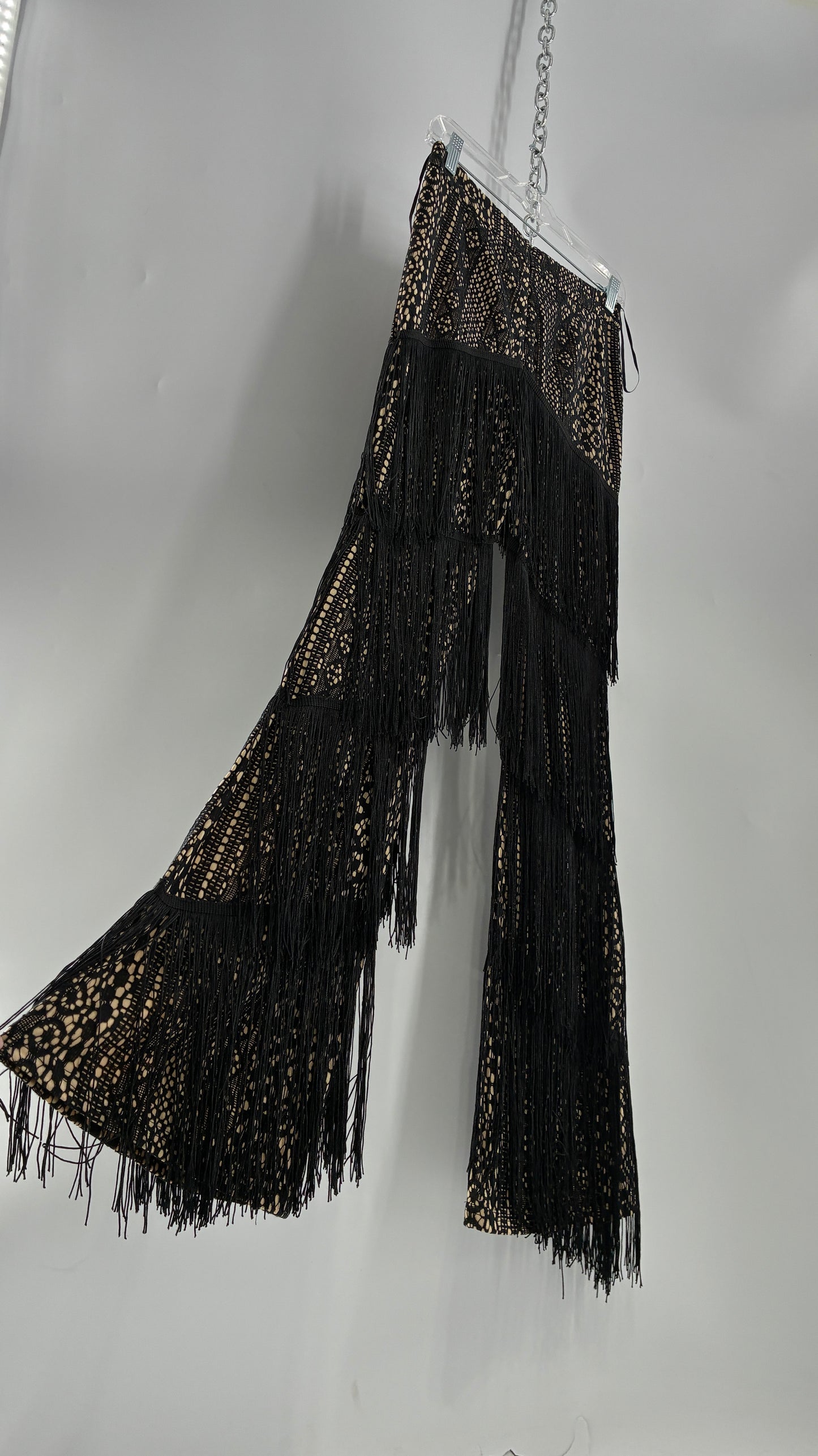 BANJUL Lace Kickflares Covered in Layers of Fringe (Small)