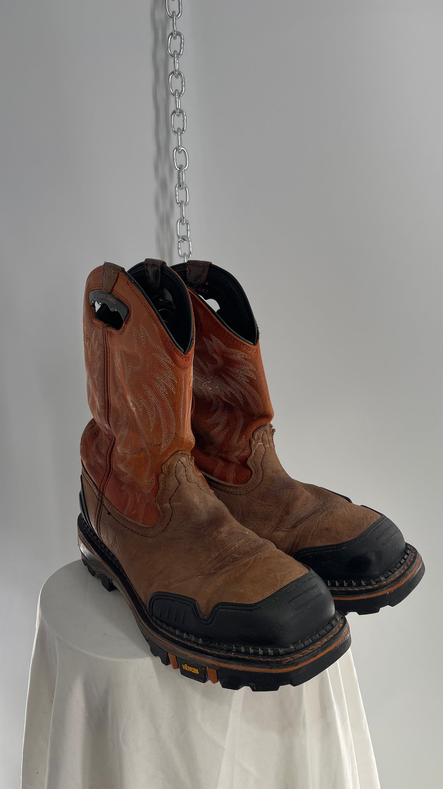 Cody James Men’s Leather Decimator Western Work Boot Nano Composite Toe Heavy Duty (13)