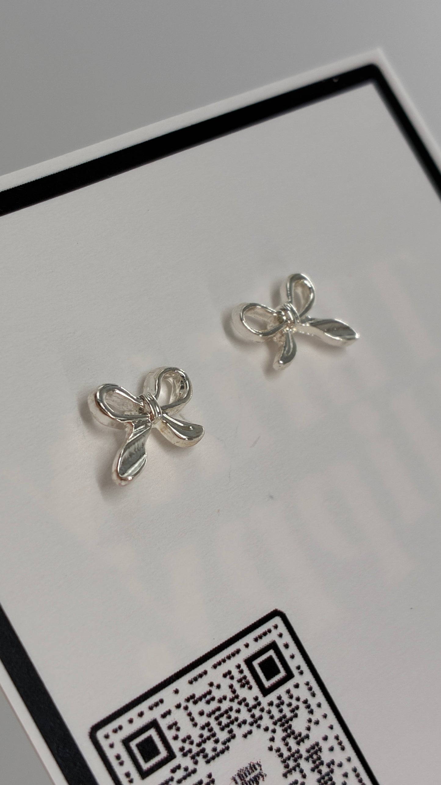 Tiny Dainty Silver Bow Earrings