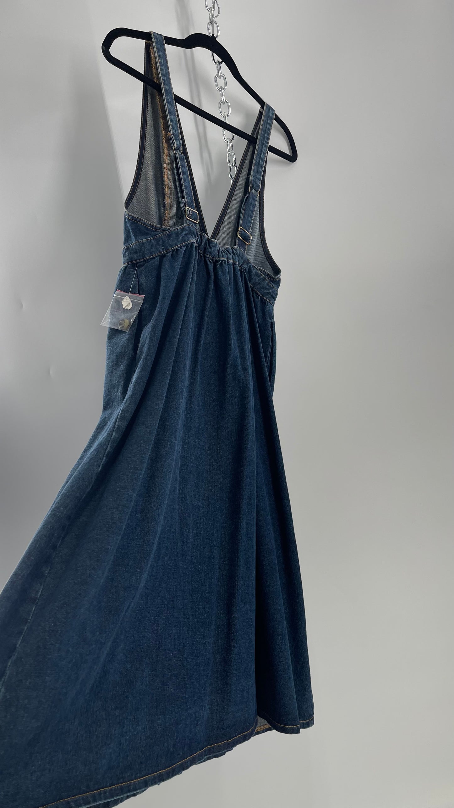 Urban Outfitters Medium Wash Denim Button Front Midi Dress (S)