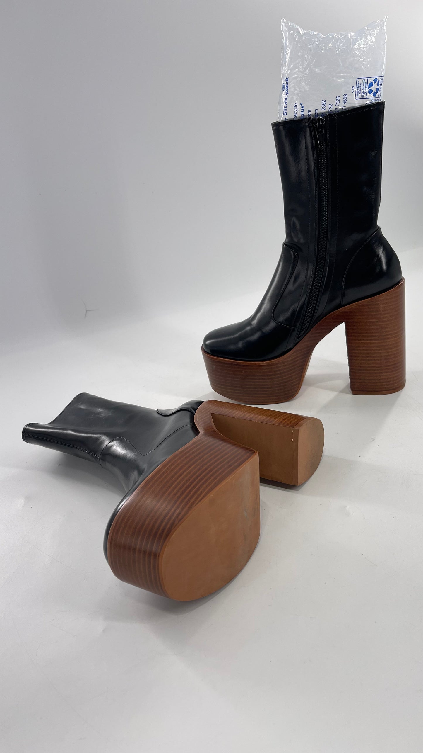 Jeffrey Campbell Mexique Black Boot with Platform And Chunky Wooden Heel (8)