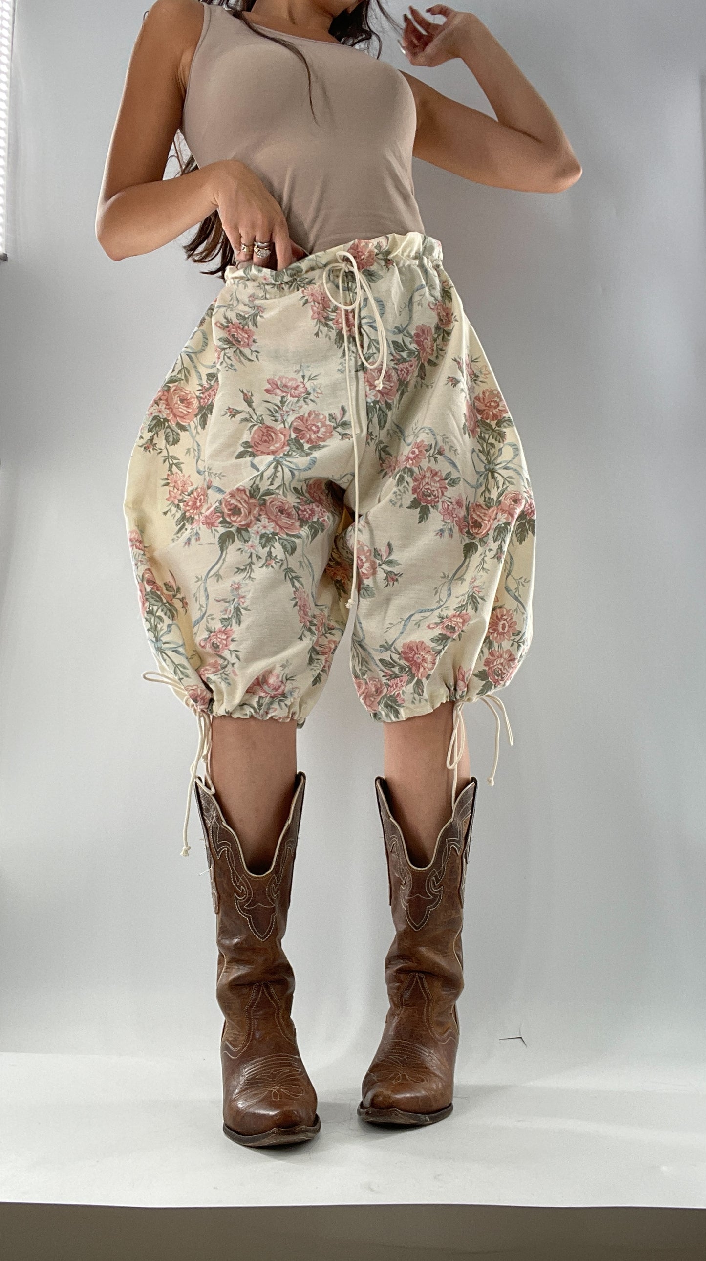 Custom Vintage Cottage Short/Capri Oversized or Cinched (One Size)
