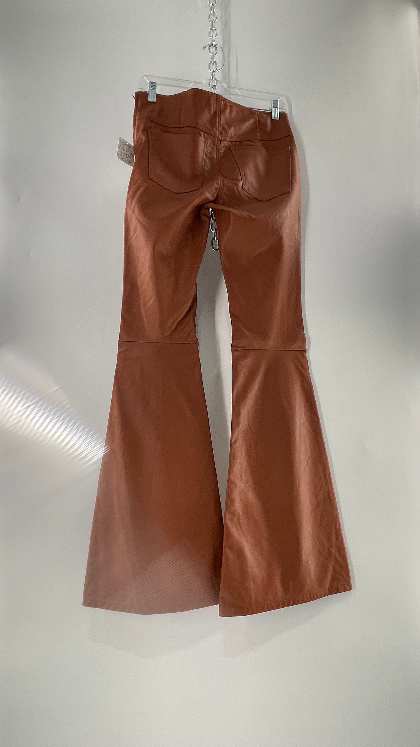 Free People Cognac Vegan Leather Flare (26W)