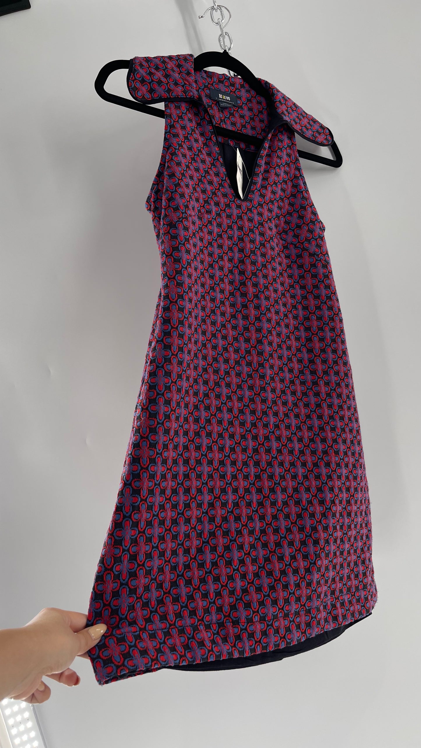 Maeve Anthropologie 1970s Retro Collared Tunic Mini Dress (XXS)
