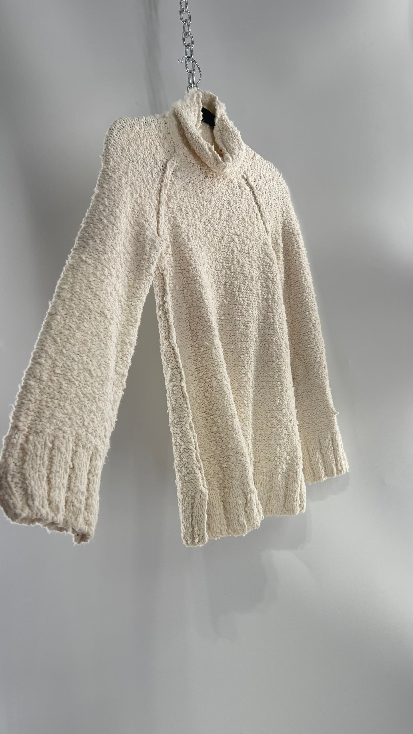 Moth Anthropologie Juliette Ivory White Knit Turtleneck Sweater(XS)