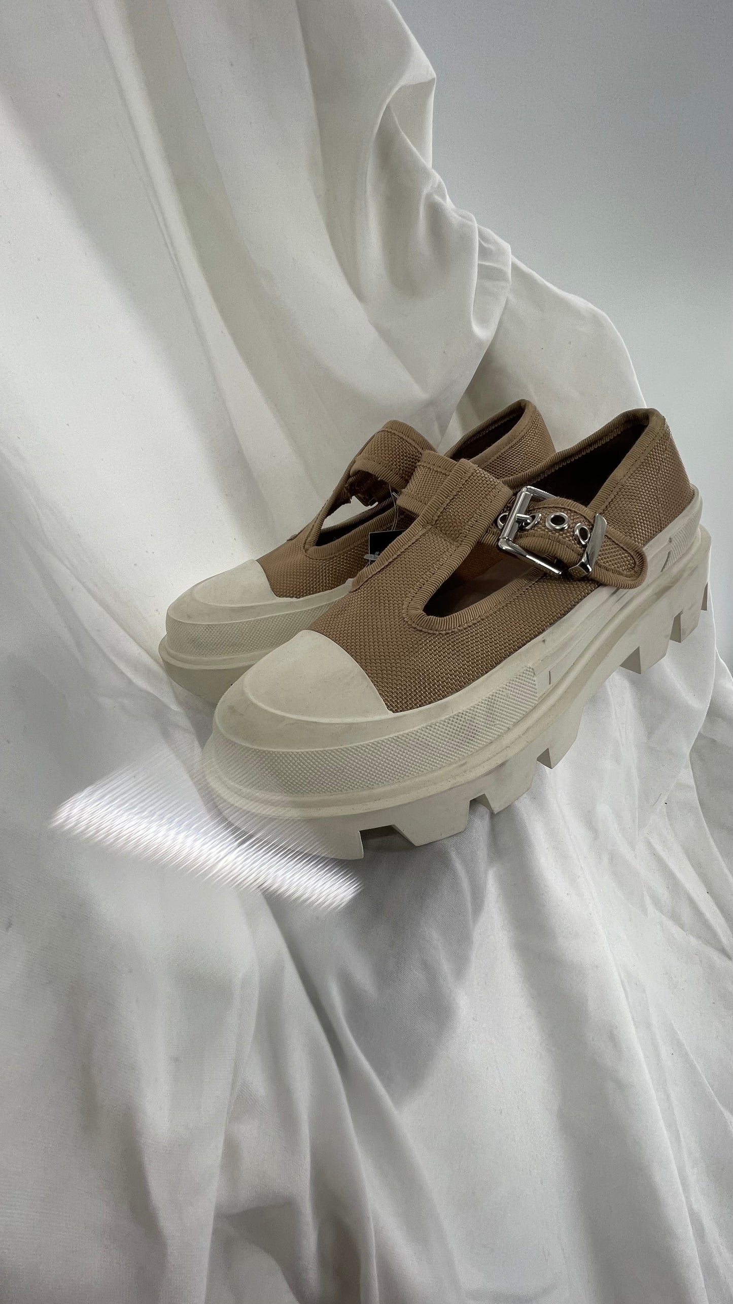 Jeffrey Campbell Marley Tan Canvas Mary Janes (6)
