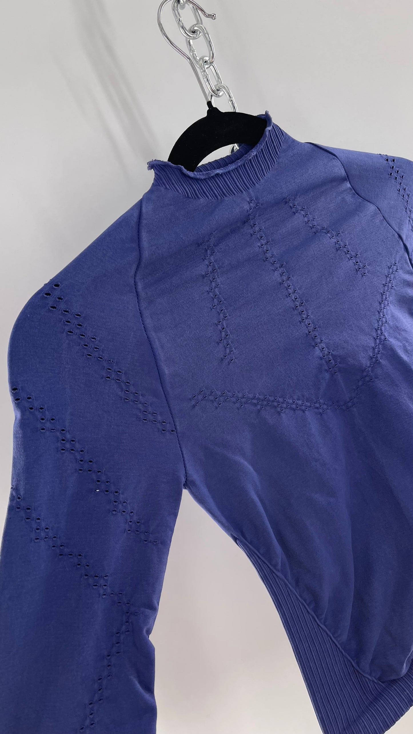 Free People Movement Spandex Perforated Purple Skim Top (XS/S)