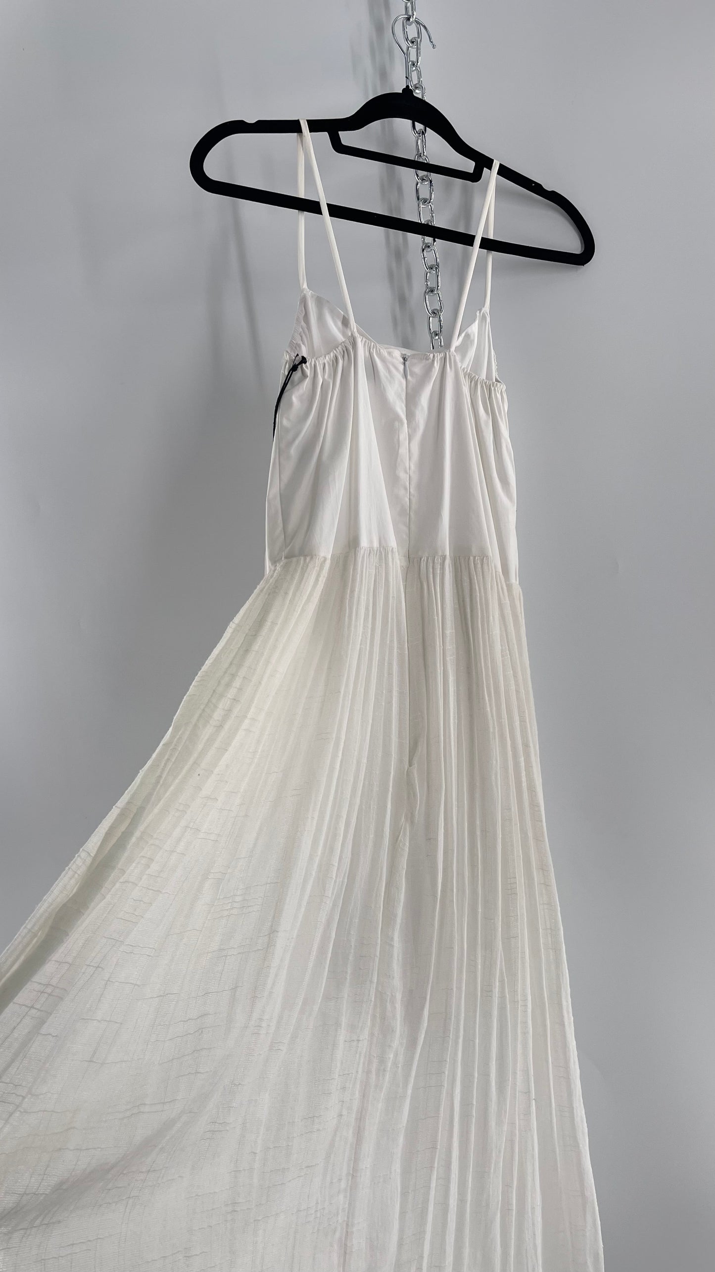 ØM Objects Without Meaning White Dress with Woven Skirt and Tags Attached (Large)