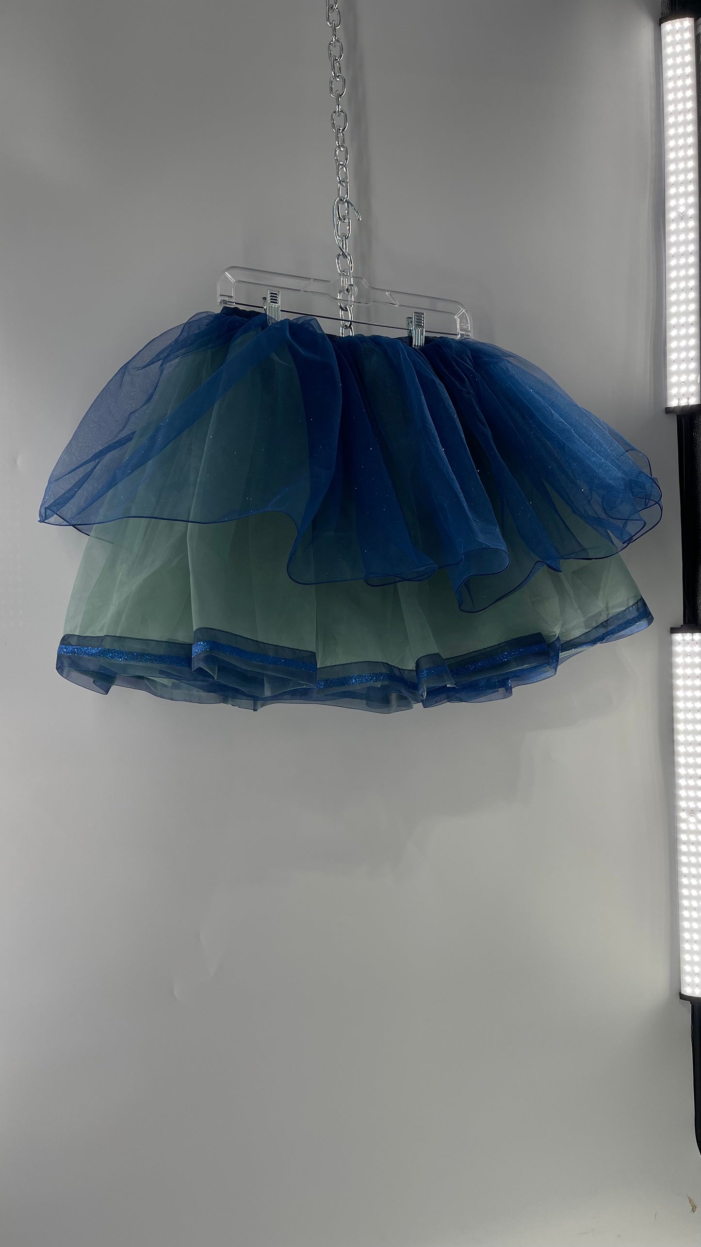 Midnight Muse Navy Blue Glitter Mesh Tutu Tulle Skirt (Medium)