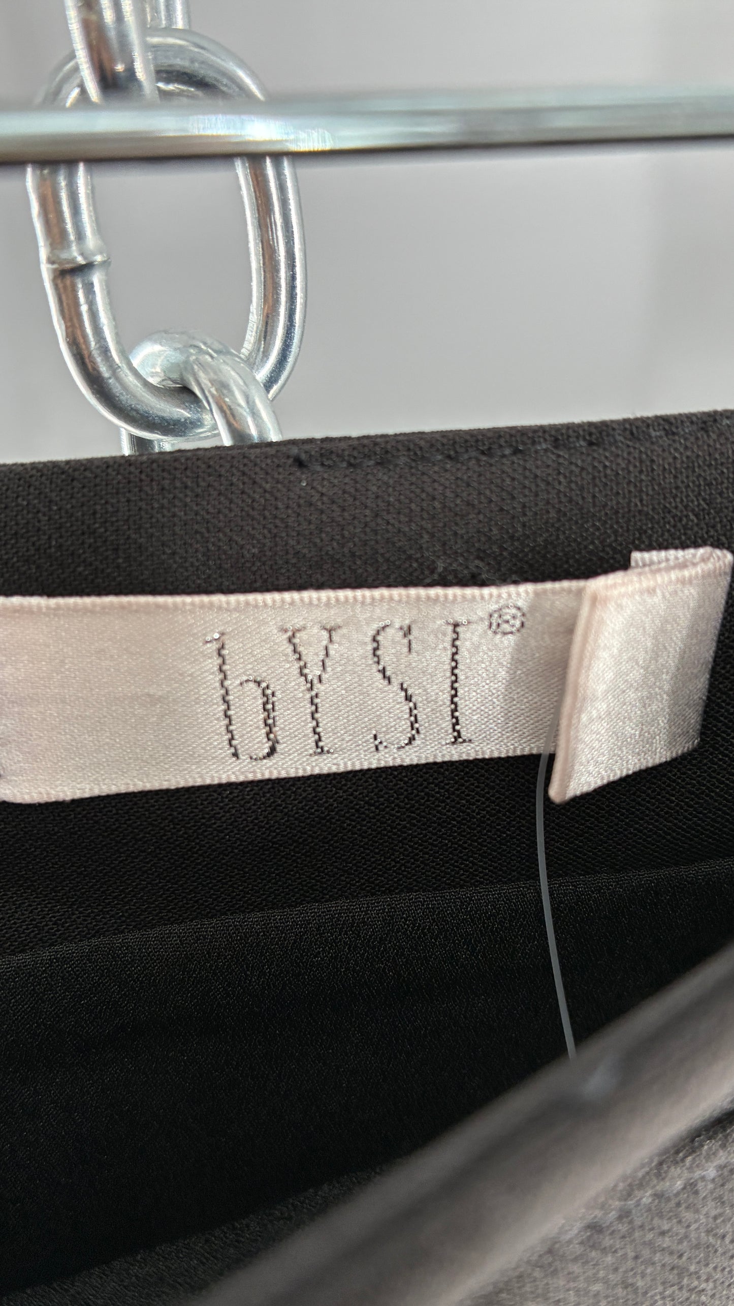 Vintage BYSI Black Skirt with Asymmetric Slit, Bronze Grommets and Lace Thigh Detail (EU36,UK8)