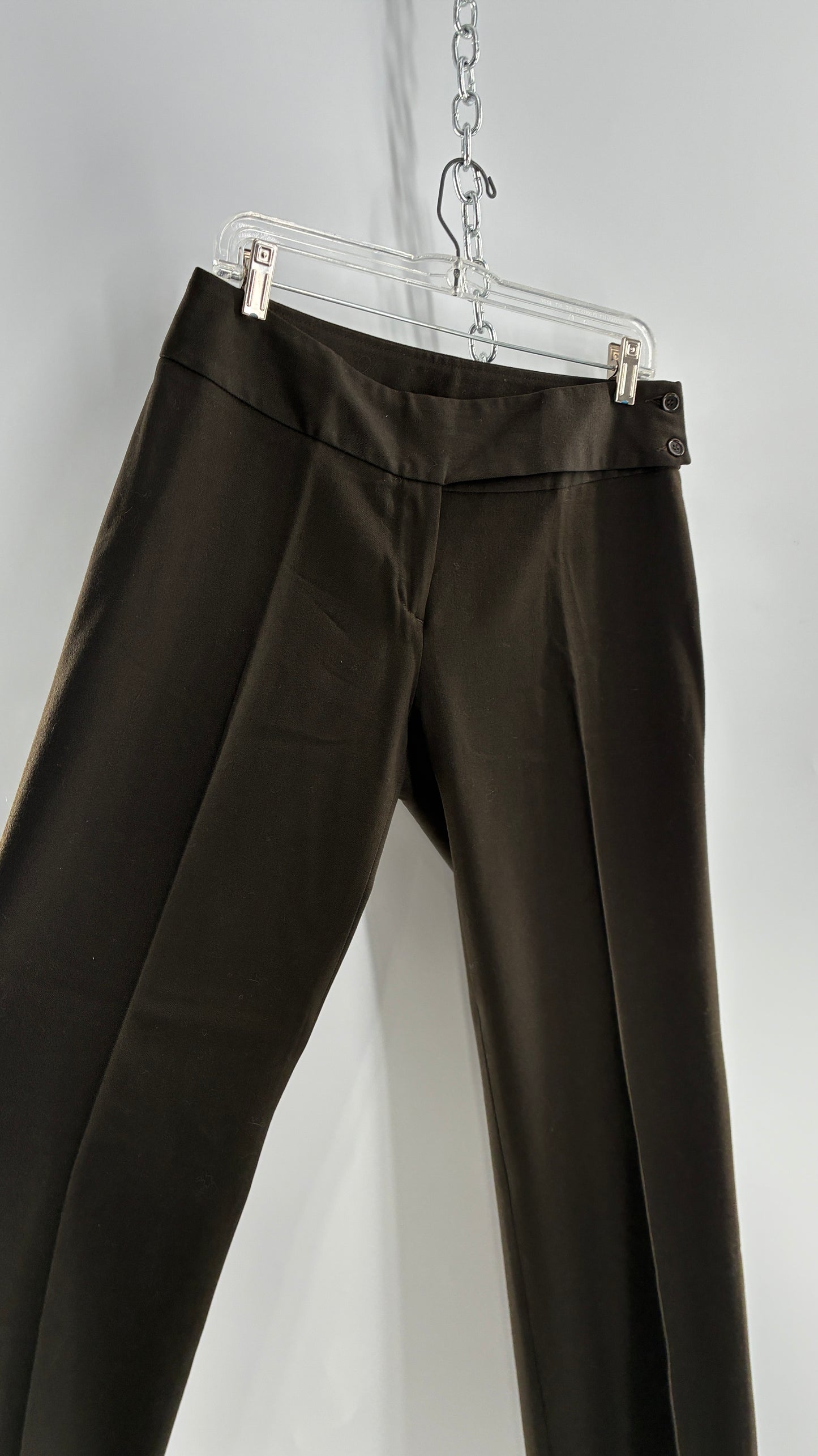 Vintage United Colors of Benneton 98% Pure Virgin Wool Brown Trousers Made in Portugal (44)
