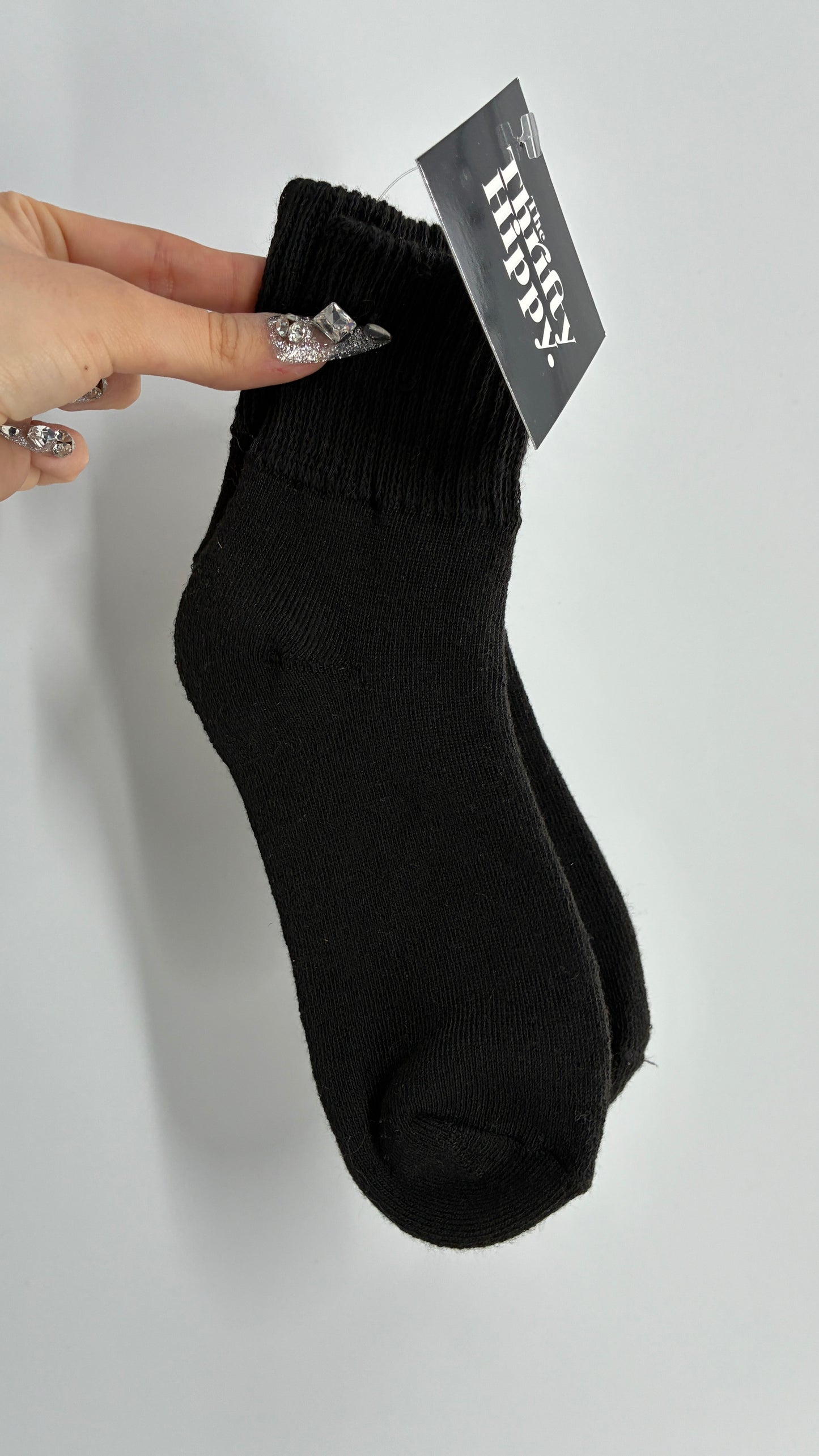 NWOT Black Knit Crew Sock