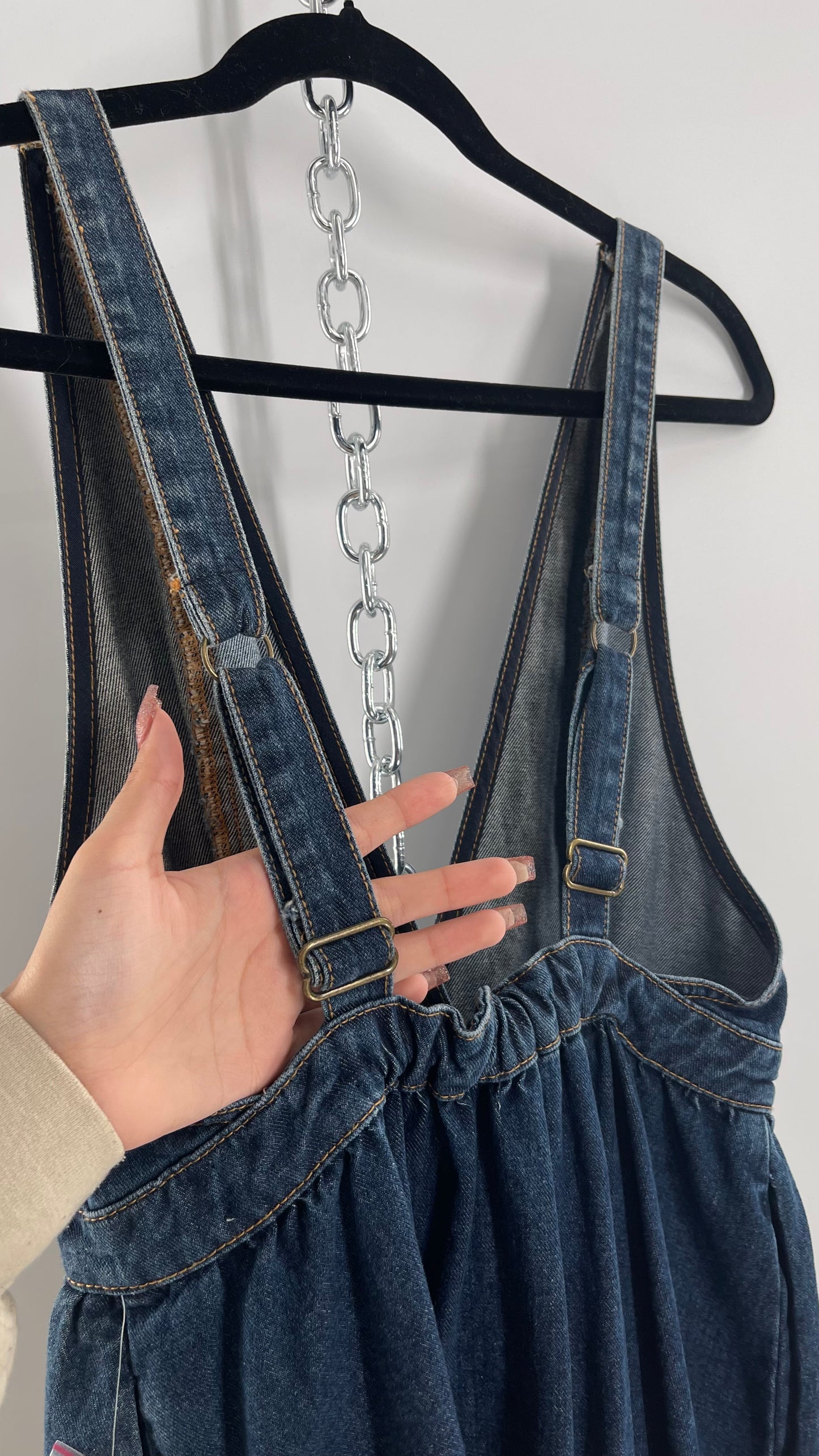 Urban Outfitters Medium Wash Denim Button Front Midi Dress (S)