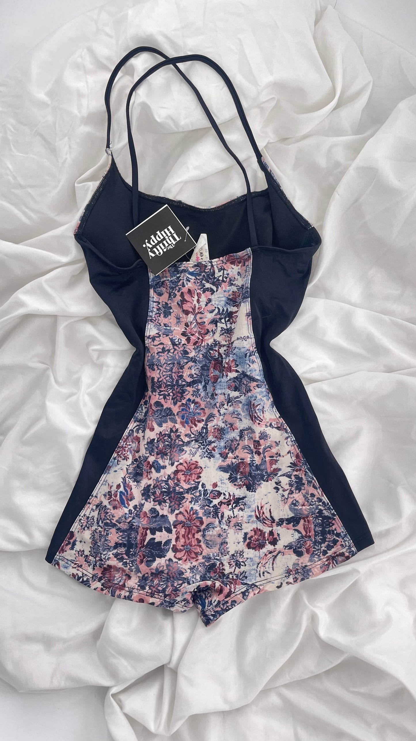 Free People Movement X Onzie Muted Florals and Black Swim Body Suit (S/M)