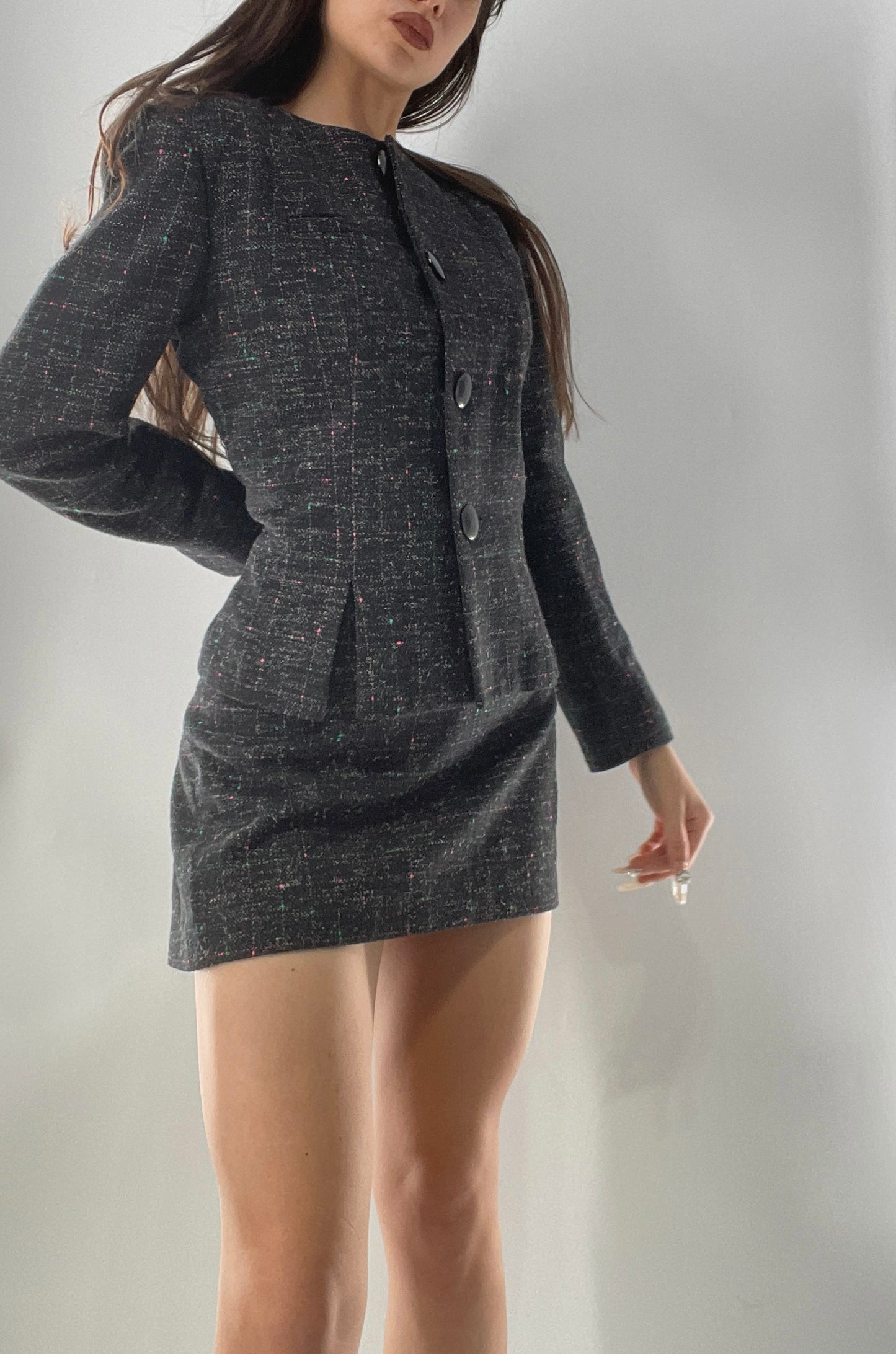 Vintage Custom Handmade 2Piece Suit Set with Blazer and Corseted Skirt