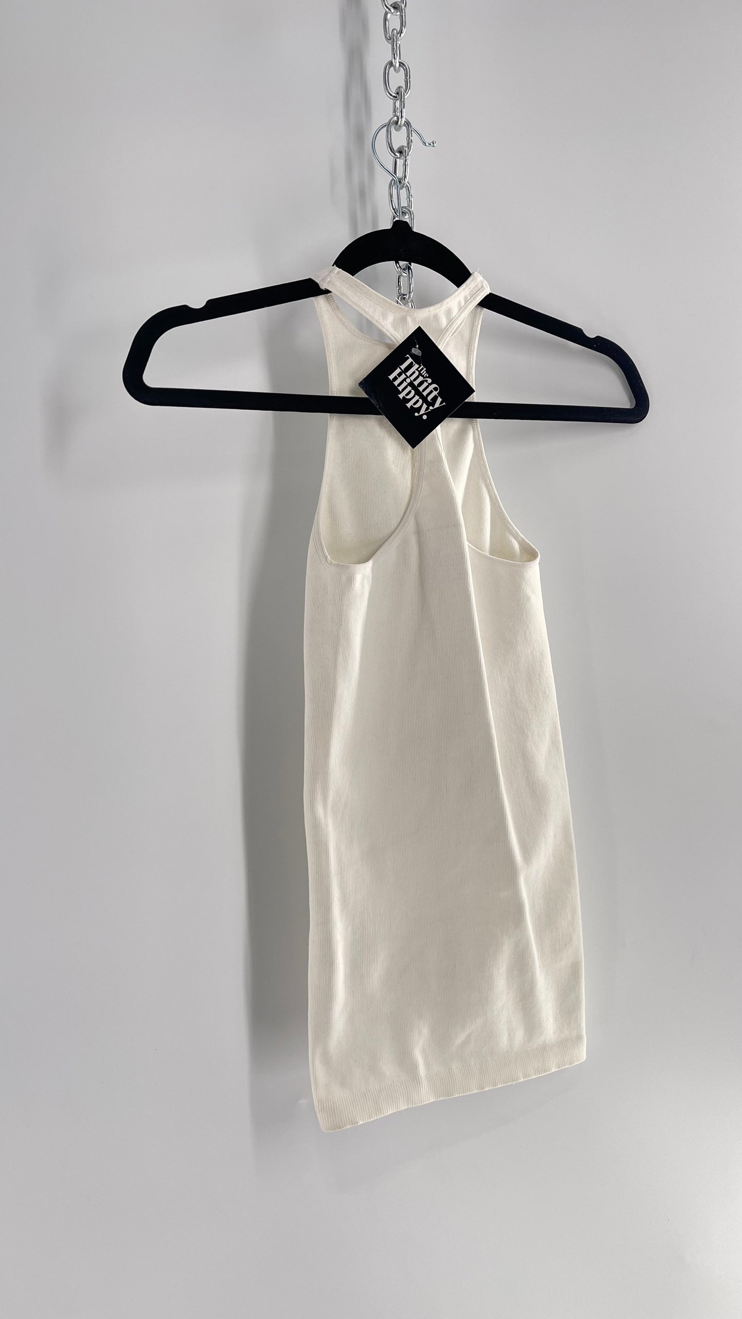 Free People Movement White Halter Stretchy Tank Top (XS/S)