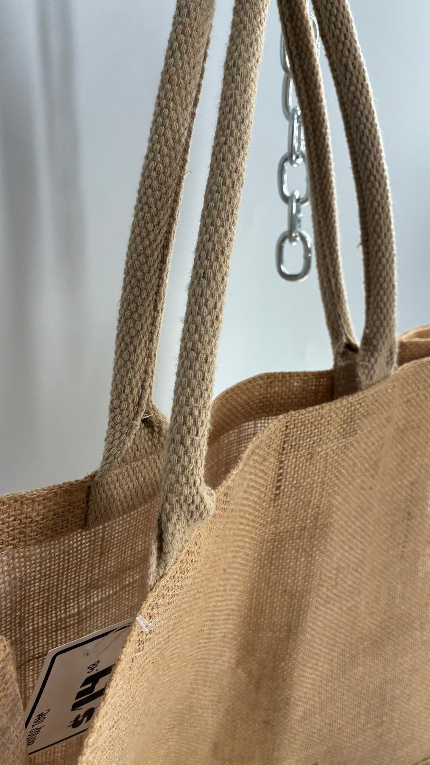 Vintage Burlap Monogram Beach Bag