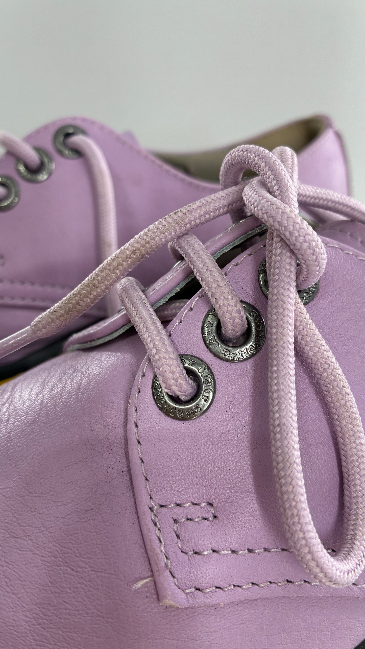 Vintage Dr. Martens 1461 Quad II, Lilac Purple, Pisa Leather Platform Oxfords (6)