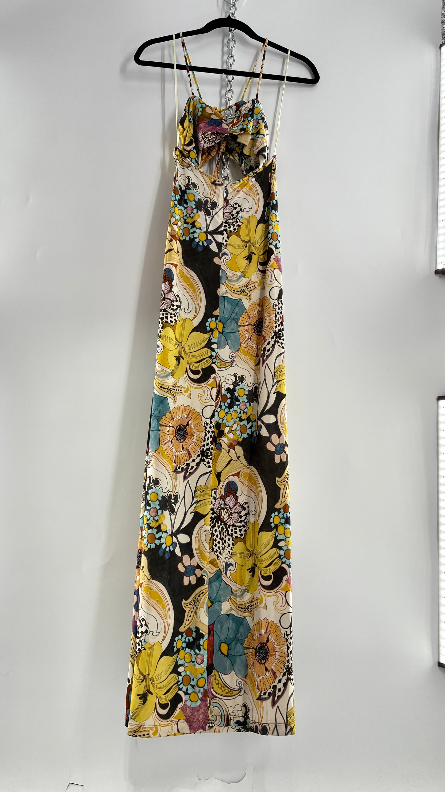 ALEXIS Cassandra Cut Out, Graphic Florals Maxi Dress (XS)