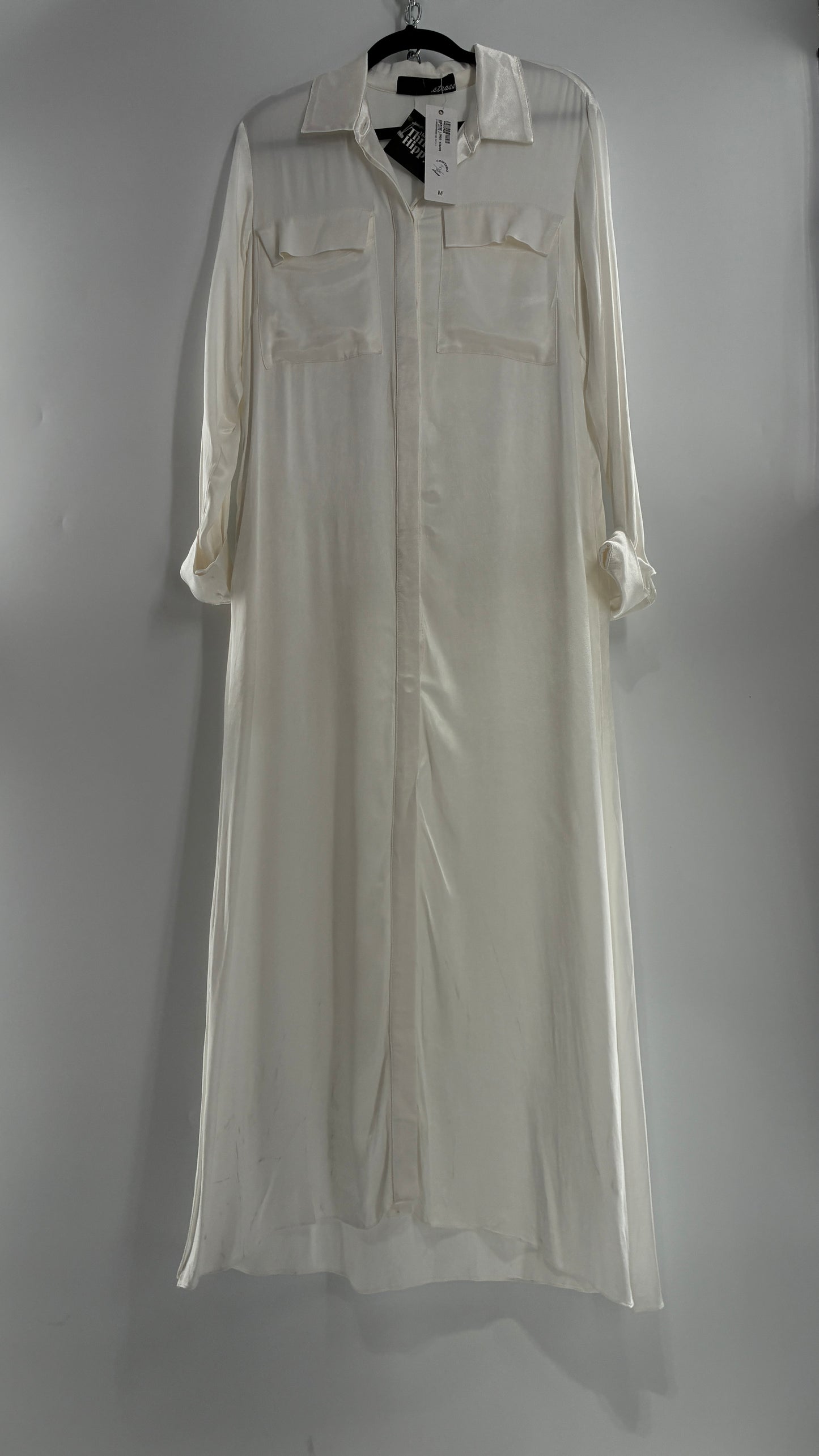 ST. BRAND BY STRASS White Button Up Style Dress with Tags Attached (Medium)