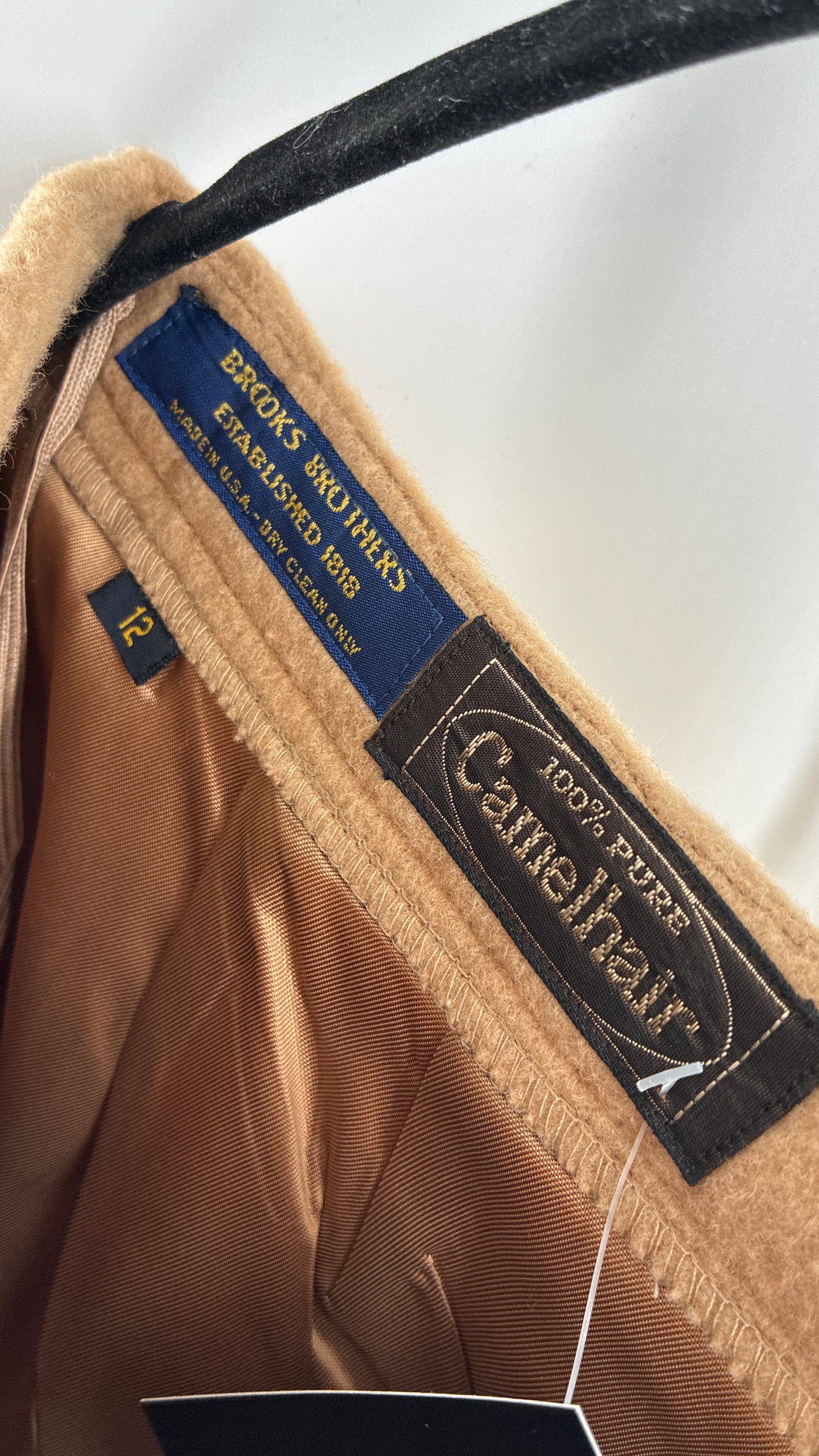 Vintage Brooks Brothers 100% Pure Camelhair Vented Skirt (12)