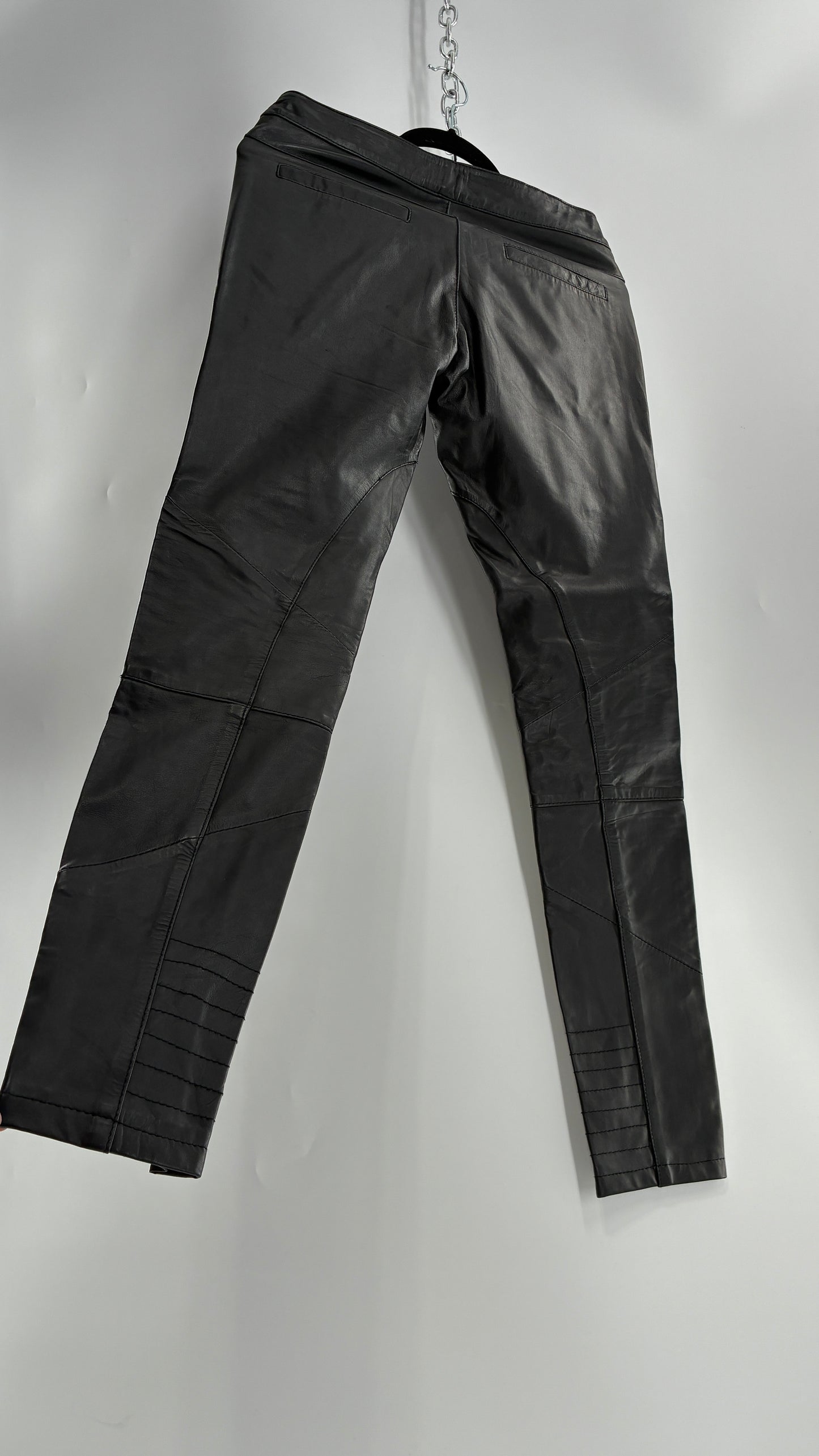 ASOS Low Rise Genuine Leather Patchwork Style Motorcycle Pants (6)
