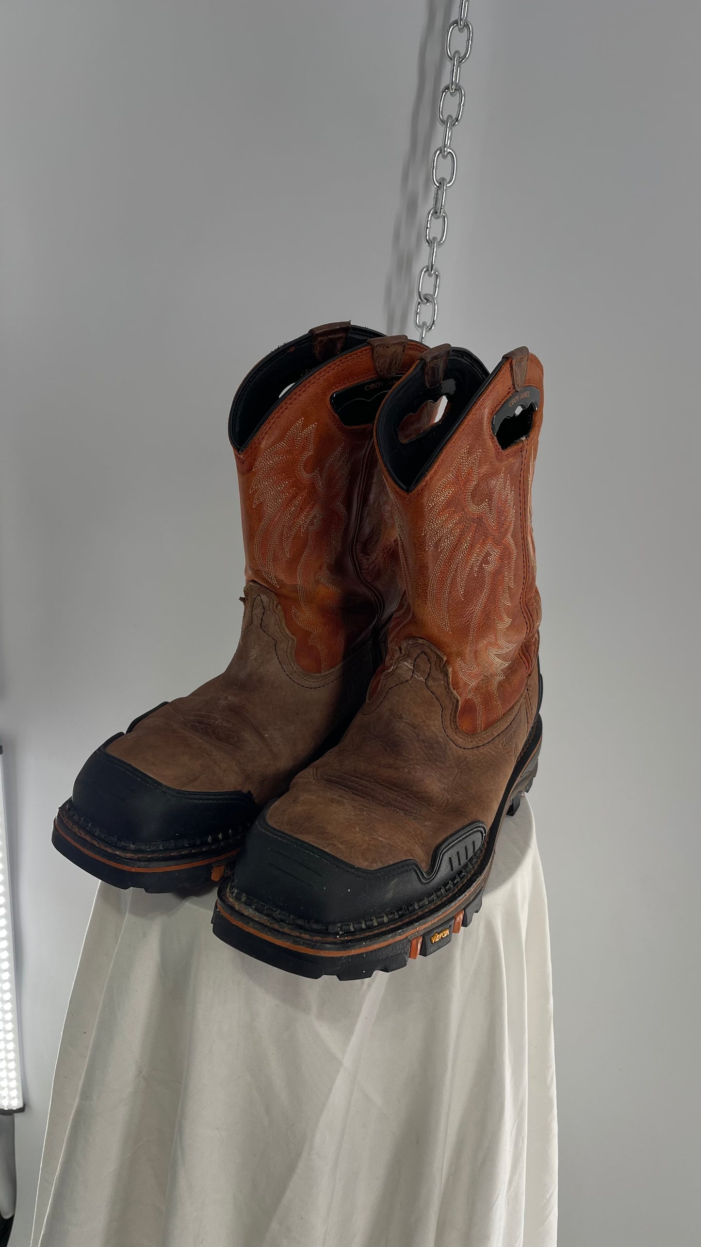Cody James Men’s Leather Decimator Western Work Boot Nano Composite Toe Heavy Duty (13)