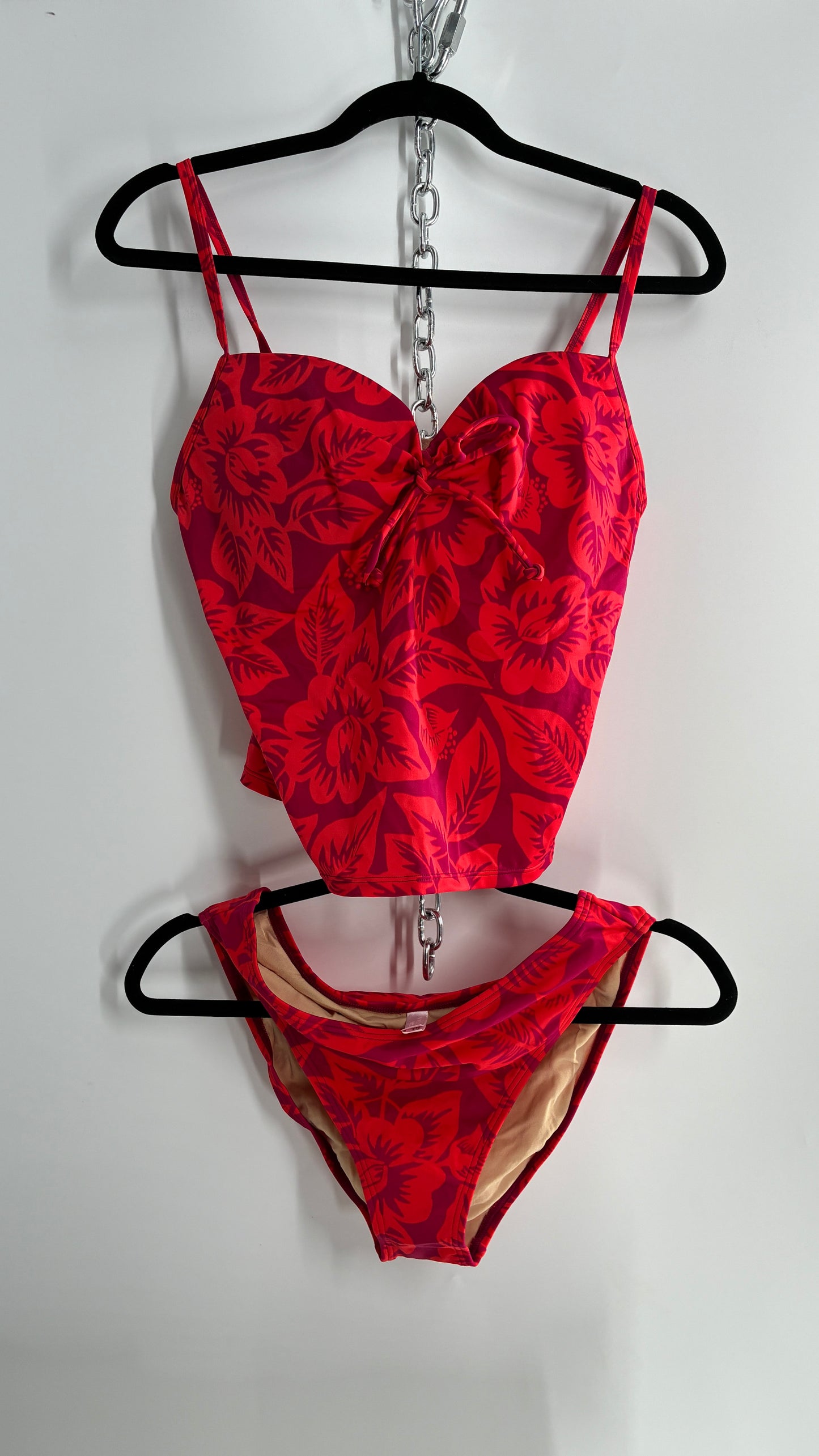 Vintage Victoria’s Secret Tropical Patterned Tankini Set with Underwire (38C, M)