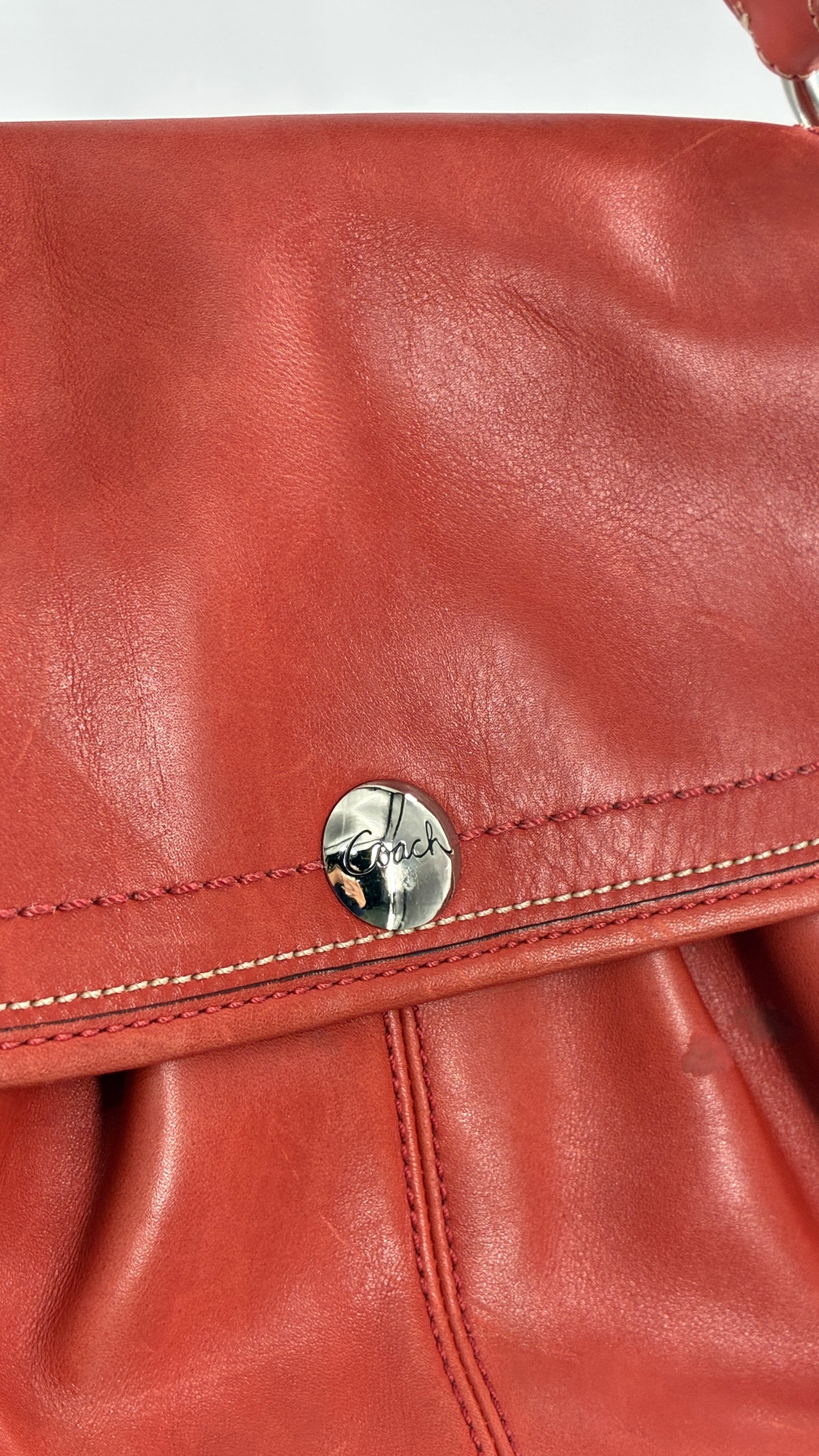 Vintage COACH Soho Salmon Orange Genuine Leather Shoulder Bag