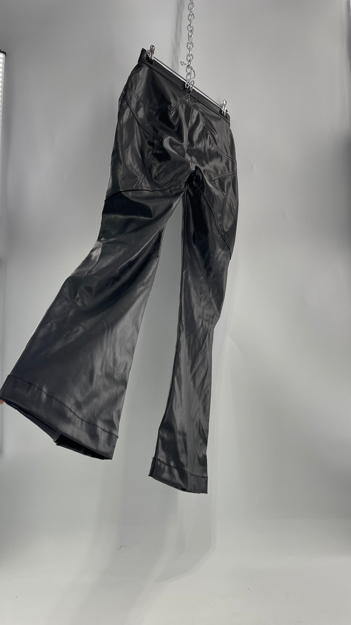 Revice Faux Leather Kick Flares with Star Bum (29)