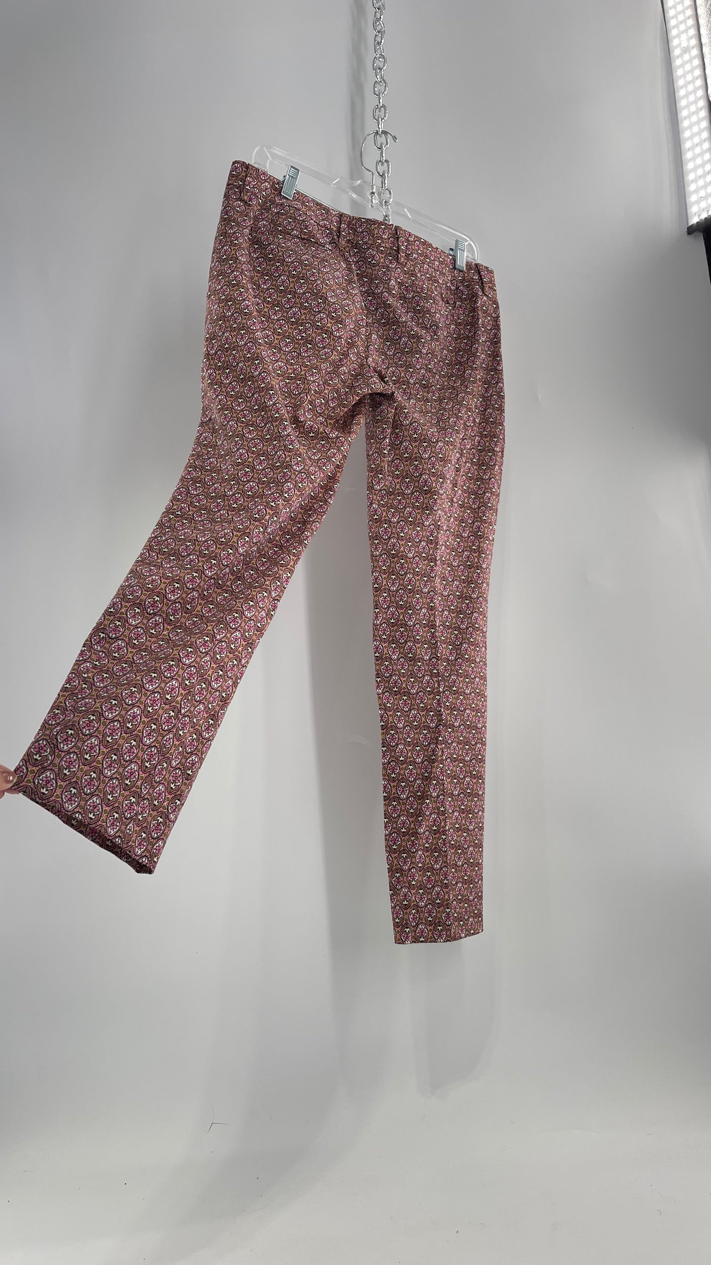 Vintage PRADA Trouser Brown Pink 1970s Style Pattern (28)