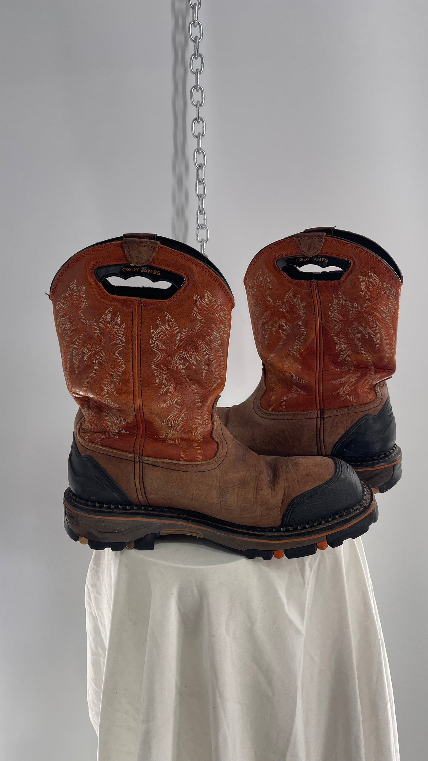 Cody James Men’s Leather Decimator Western Work Boot Nano Composite Toe Heavy Duty (13)