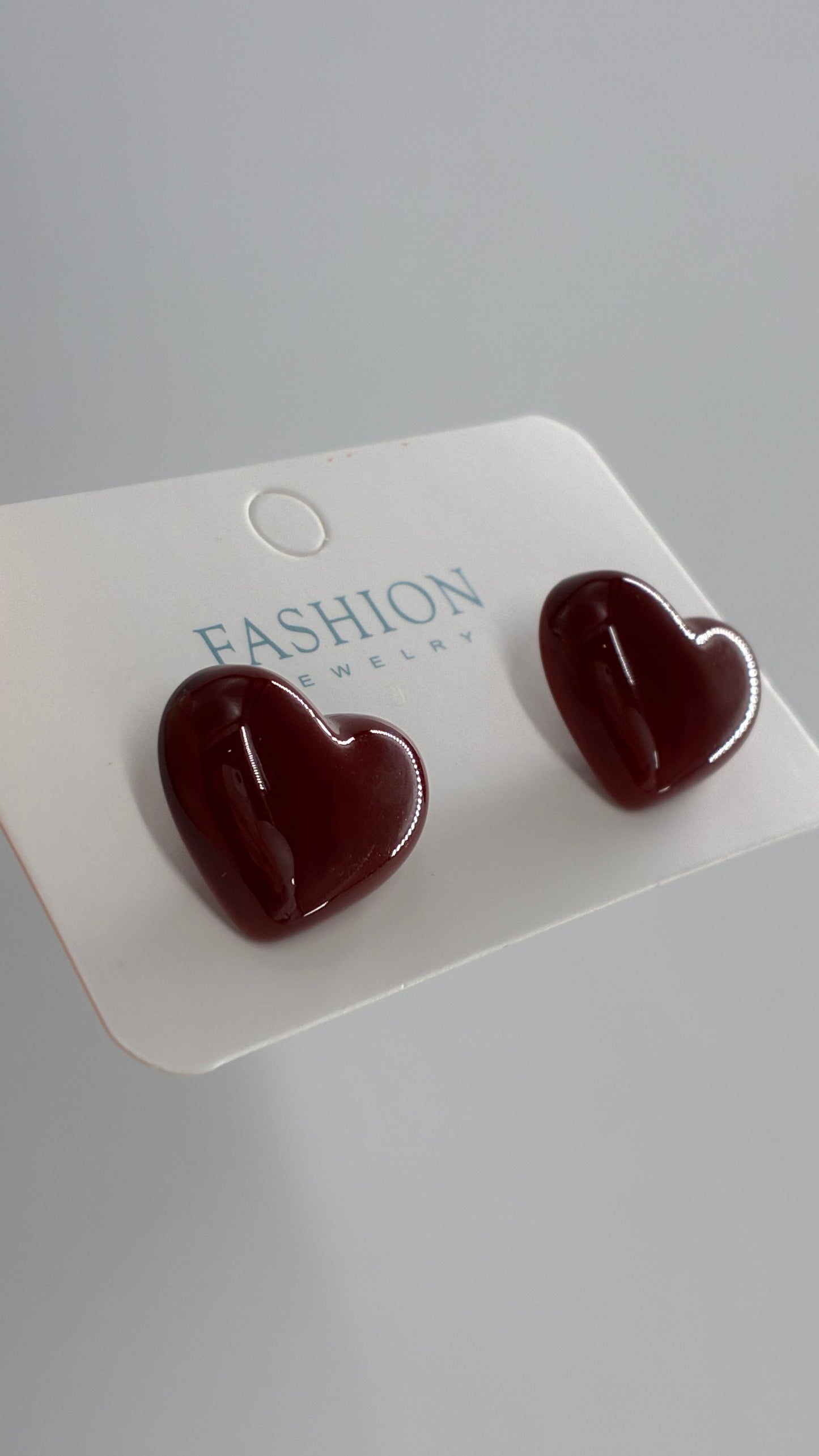 Red Heart Shaped Earrings