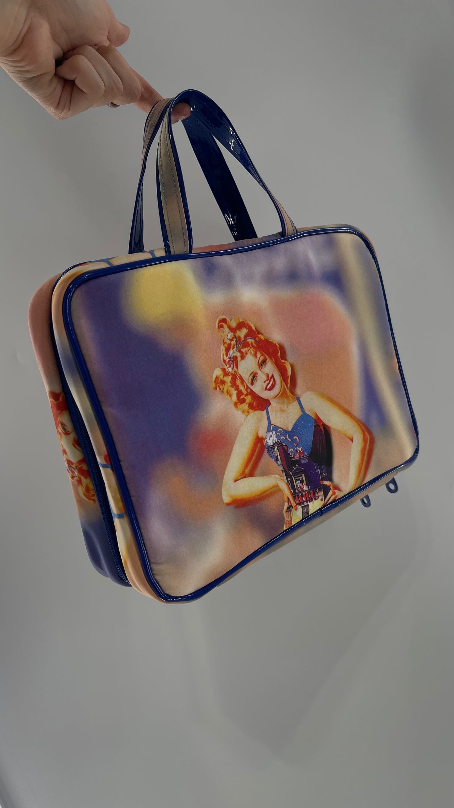 Vintage Carry On PinUp Organizer Purse/ Cosmetic Bag