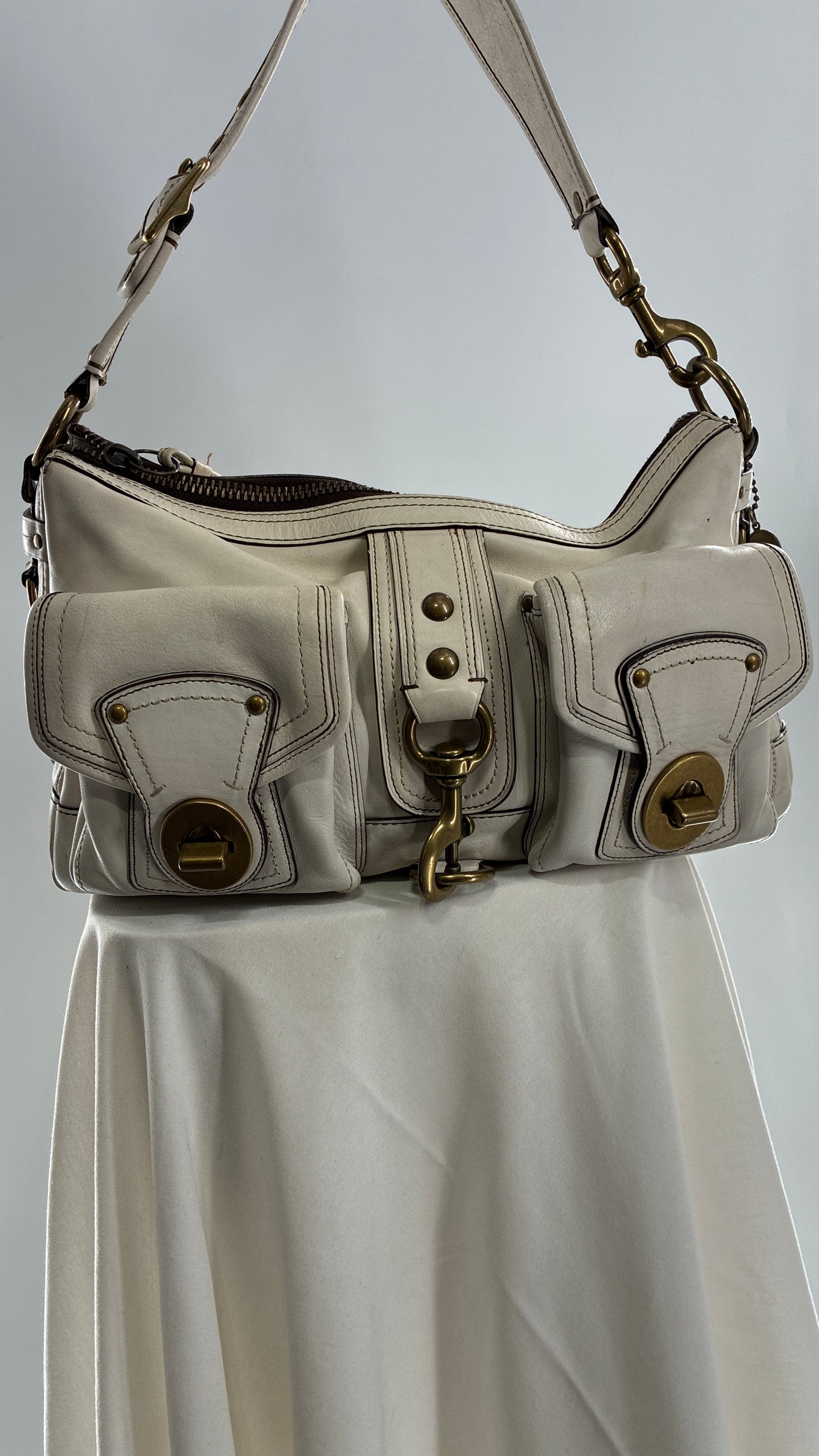 RARE COACH 65th Anniversary Legacy Leather Oversized Turnlock Shoulder Bag