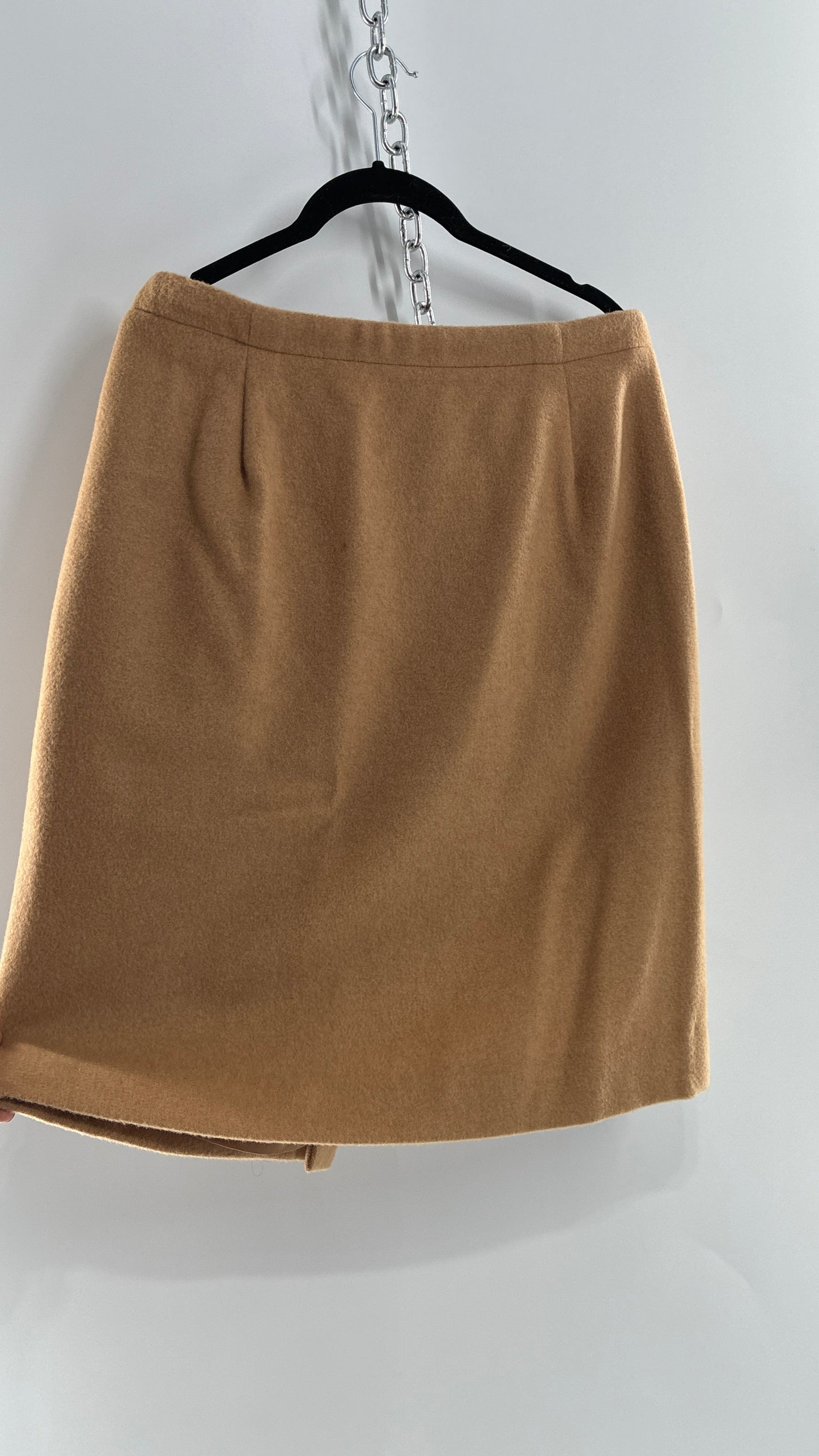 Vintage Brooks Brothers 100% Pure Camelhair Vented Skirt (12)
