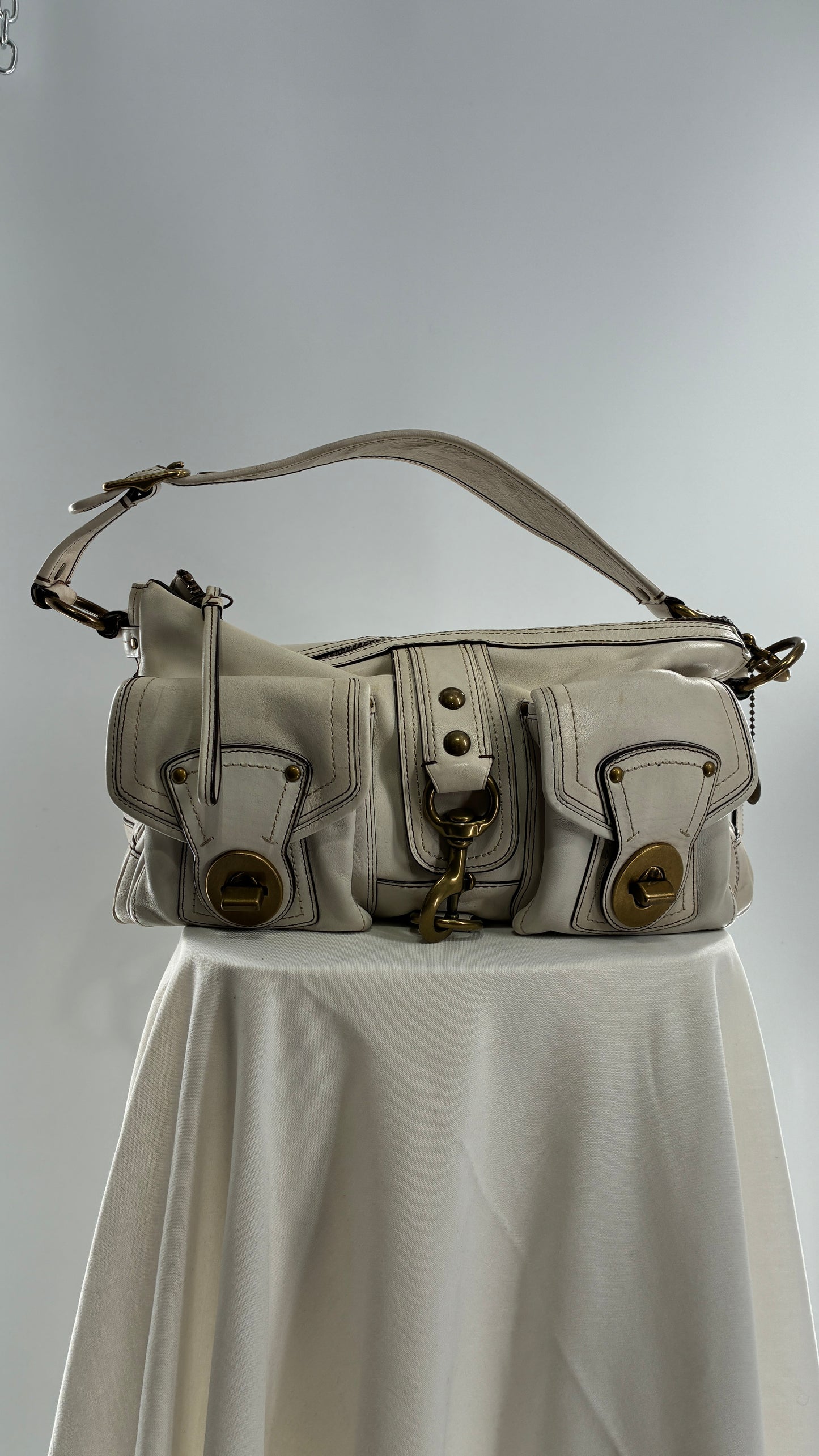 RARE COACH 65th Anniversary Legacy Leather Oversized Turnlock Shoulder Bag