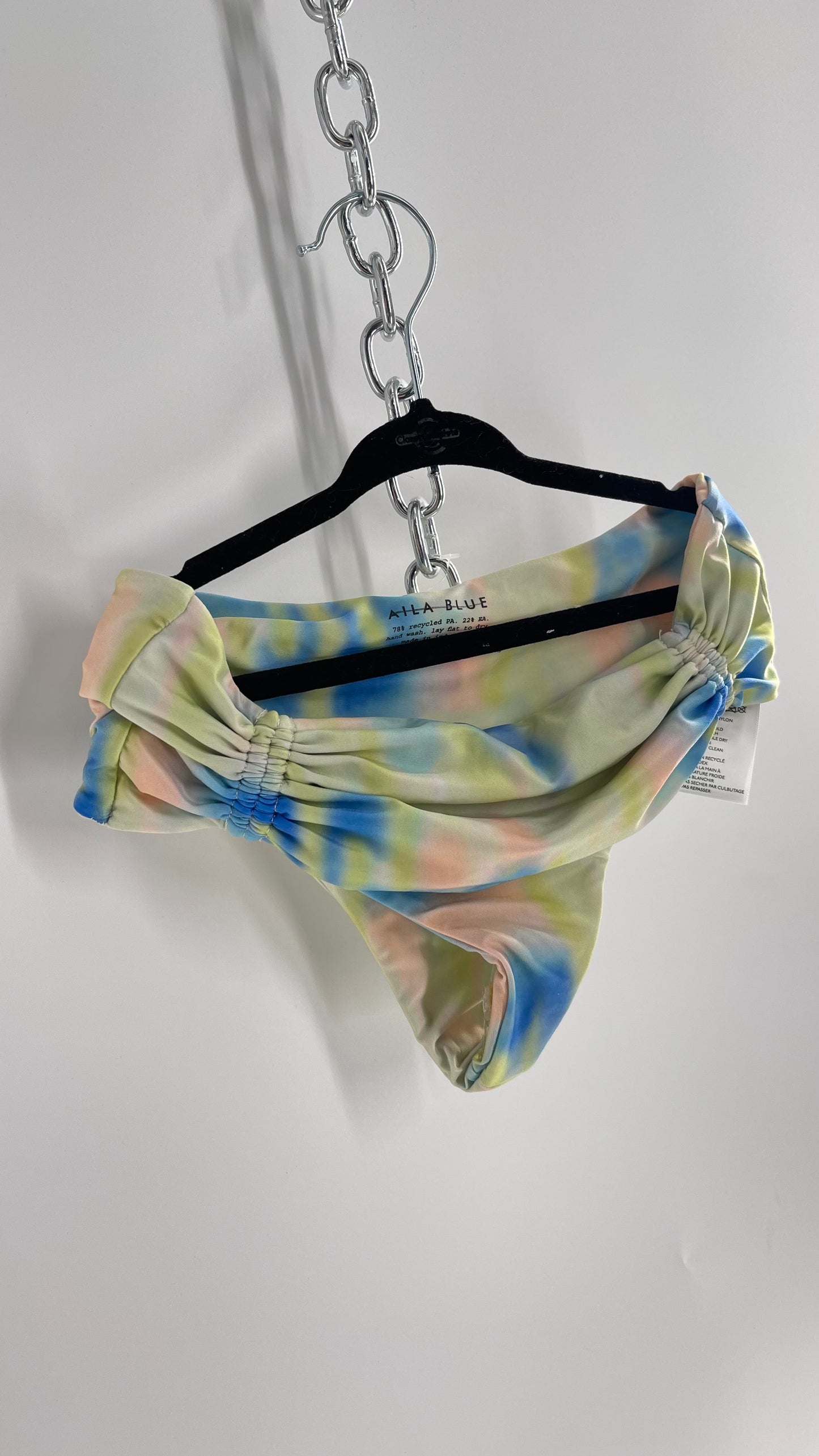 AILA BLUE Pastel Tie Dye Cheeky Swim Bottoms (Small)