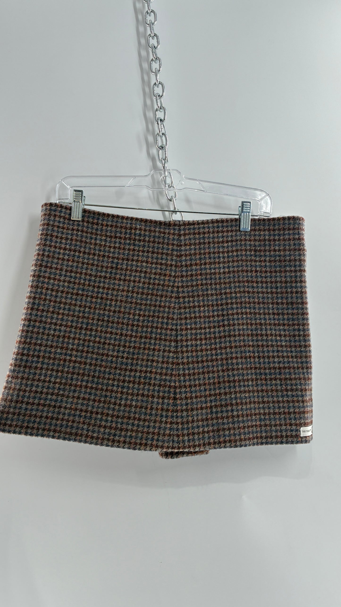 Vintage Suit Set with GOOD WORKS CLOTHING Wool Blend Indigo Plaid Blazer and Upcycled Wool Blend Mini Skirt (6 Petite)