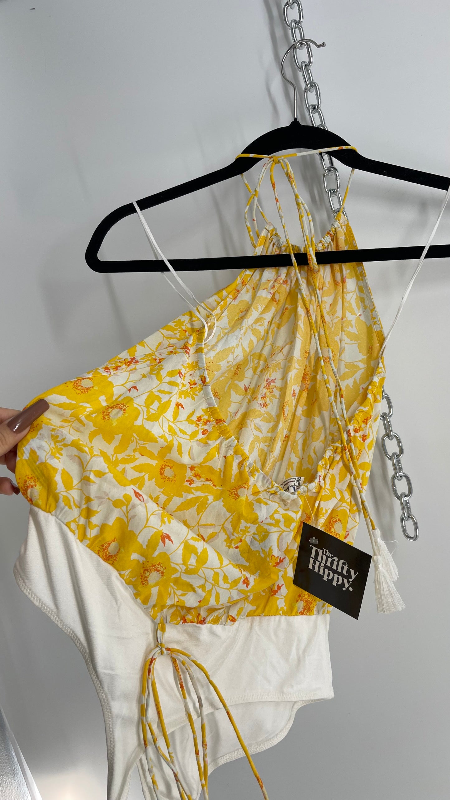 Intimately Free People Yellow Floral Bodysuit (Medium)