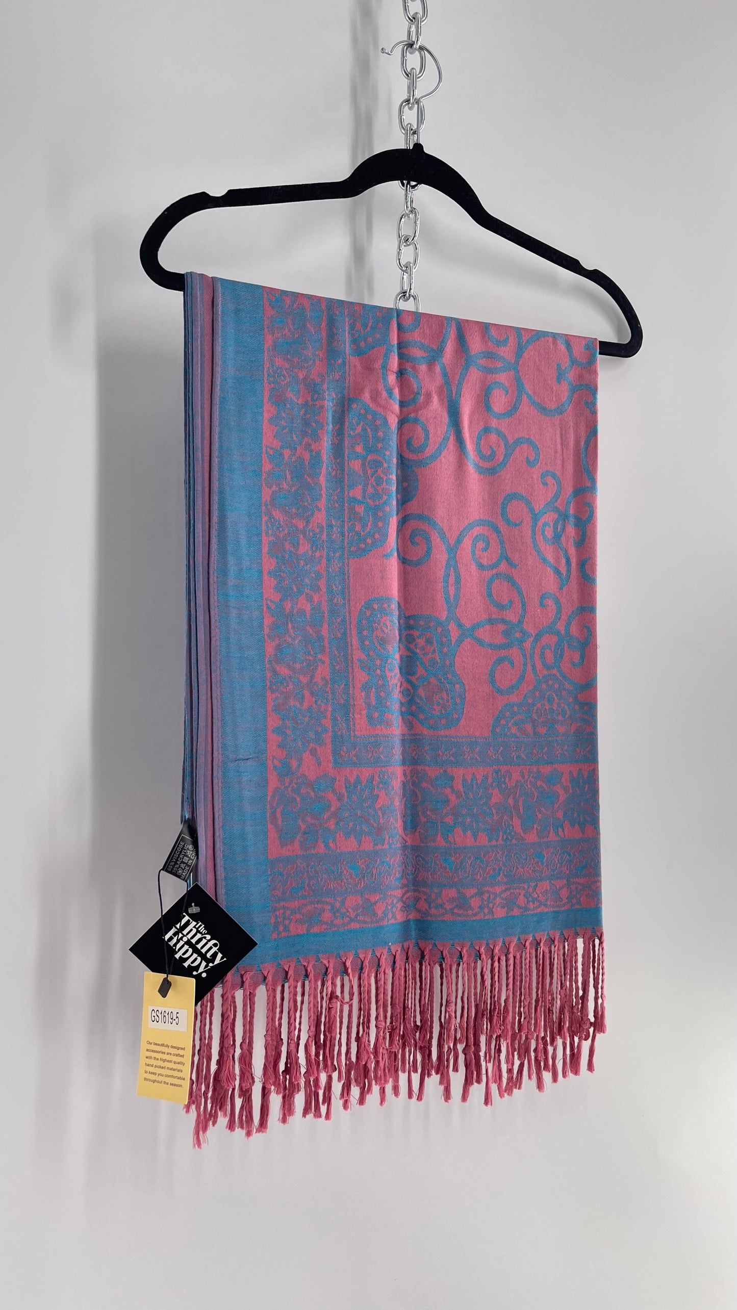 Deadstock Vintage Go & Go NEW YORK Voluminous Pink/Blue with Tassels and Tags Attached