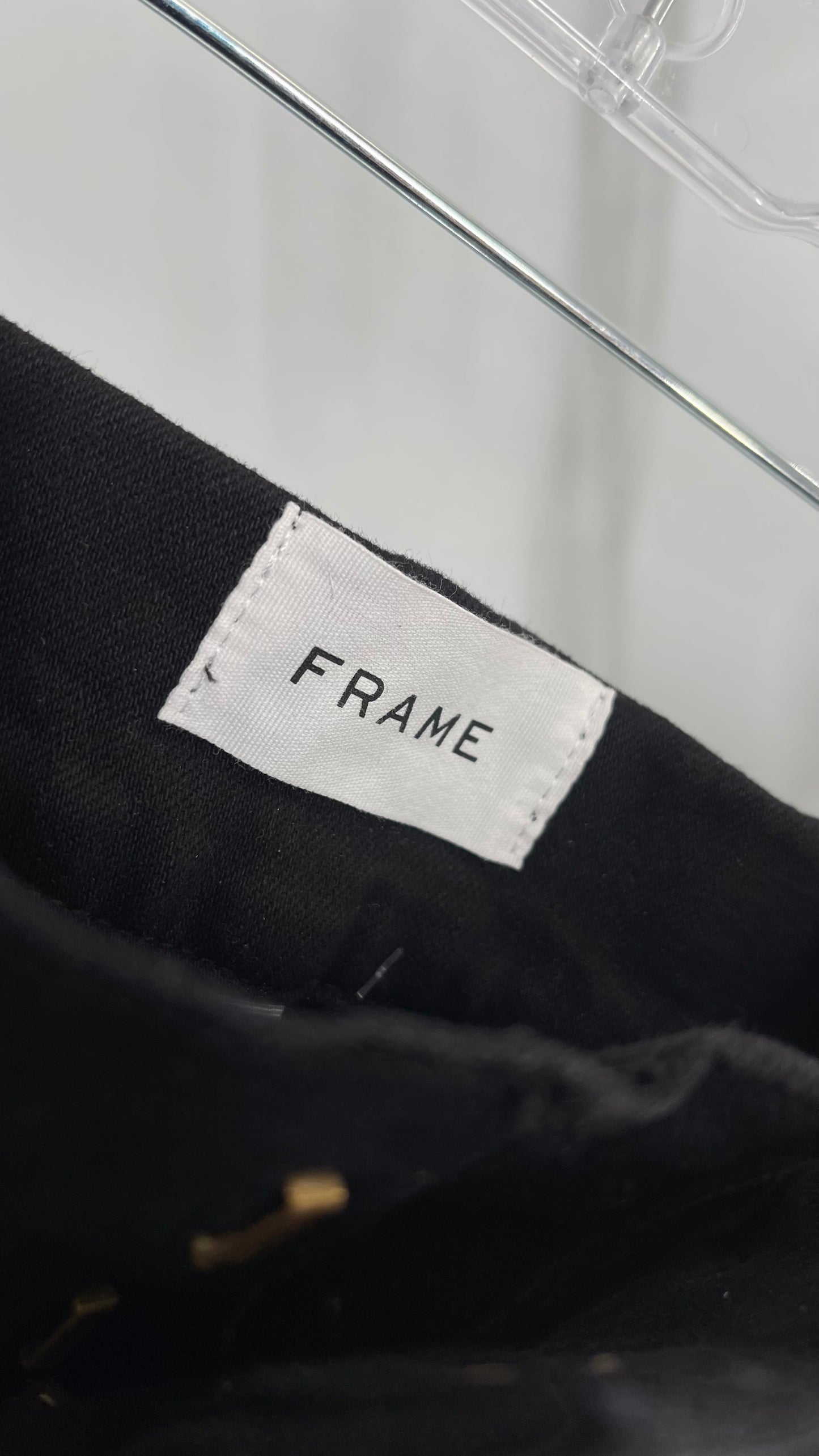 FRAME Black Denim Tie Waist Straight Legs with Tags Attached (28)