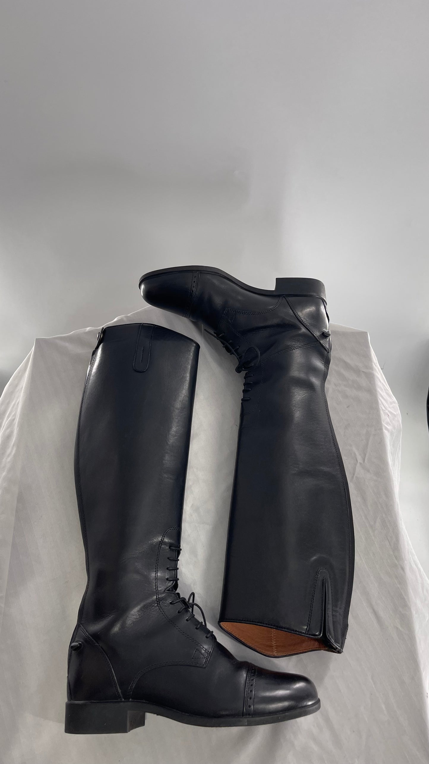 ARIAT Heritage Contour || Black Leather Field Zip Knee High Riding Tall Boots (8)